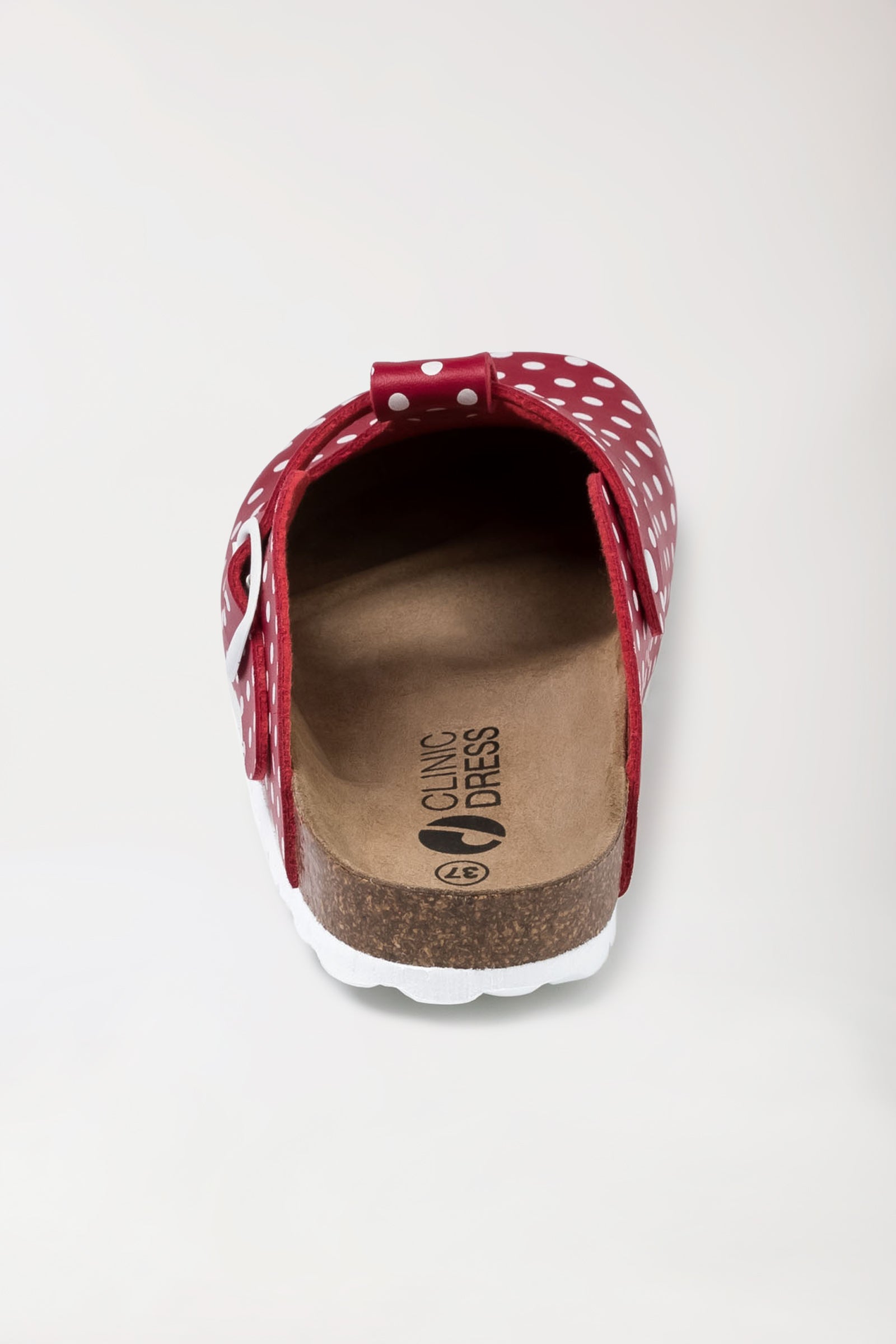 Damen Clog rot/weiss, Rückansicht 