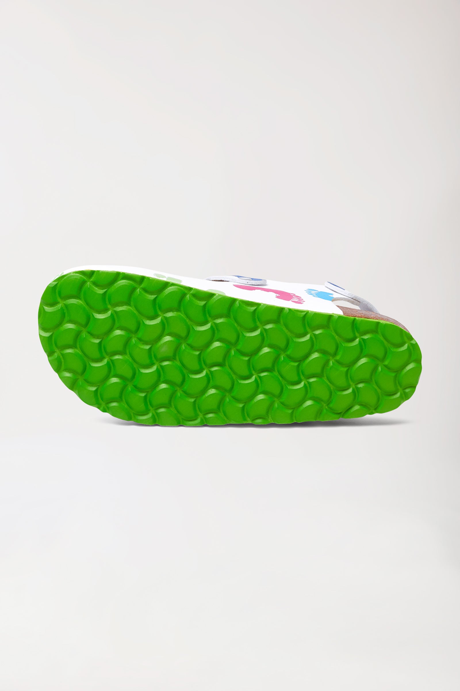 Damen Clog weiss/apfelgrün/bunt, Rückansicht 