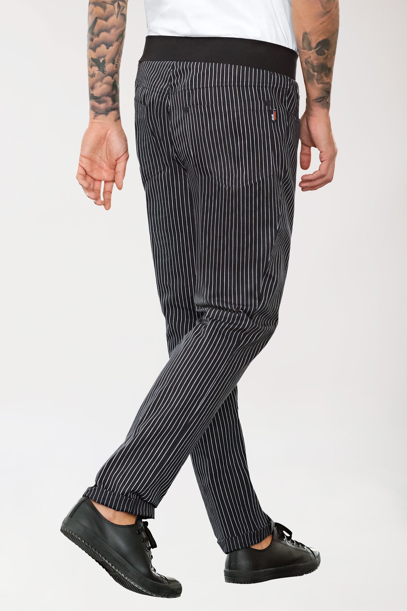 Gastro Hose Herren - Strickbund schwarz/weiss