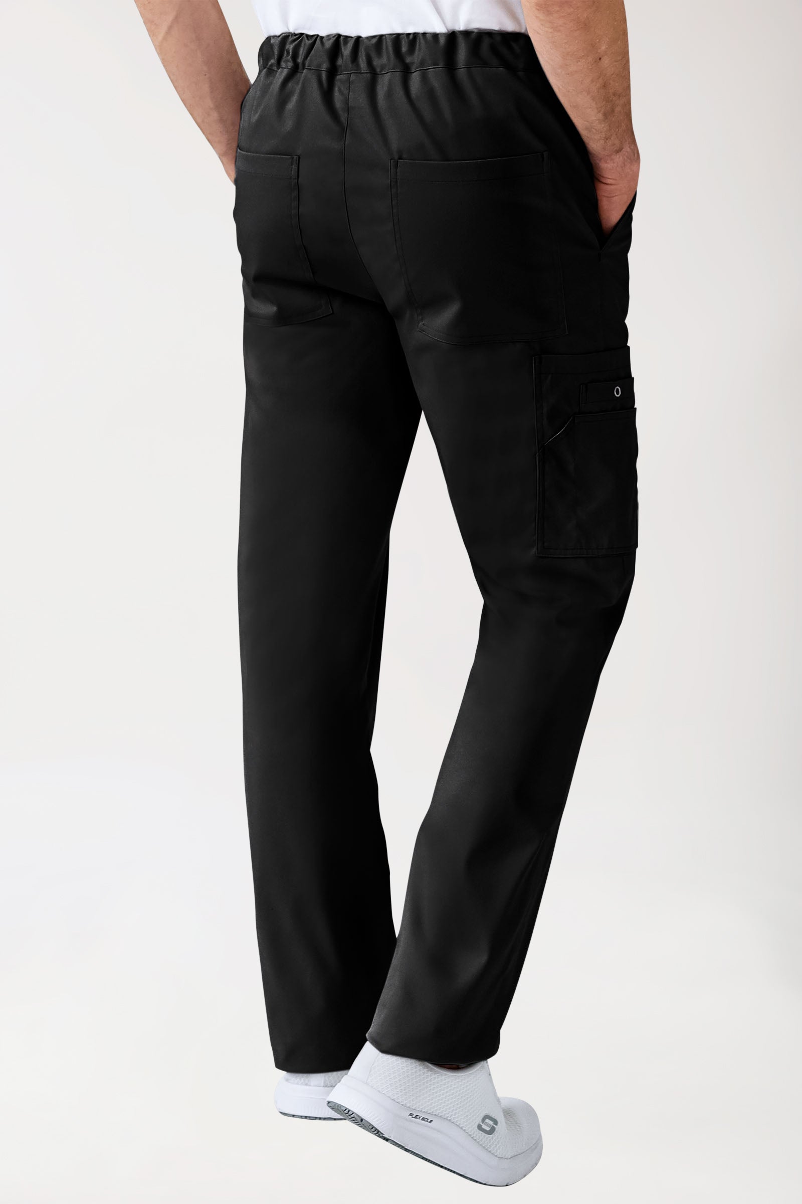 CLINIC STRETCH Hose Unisex - mit Beintasche schwarz, Vue de dos 