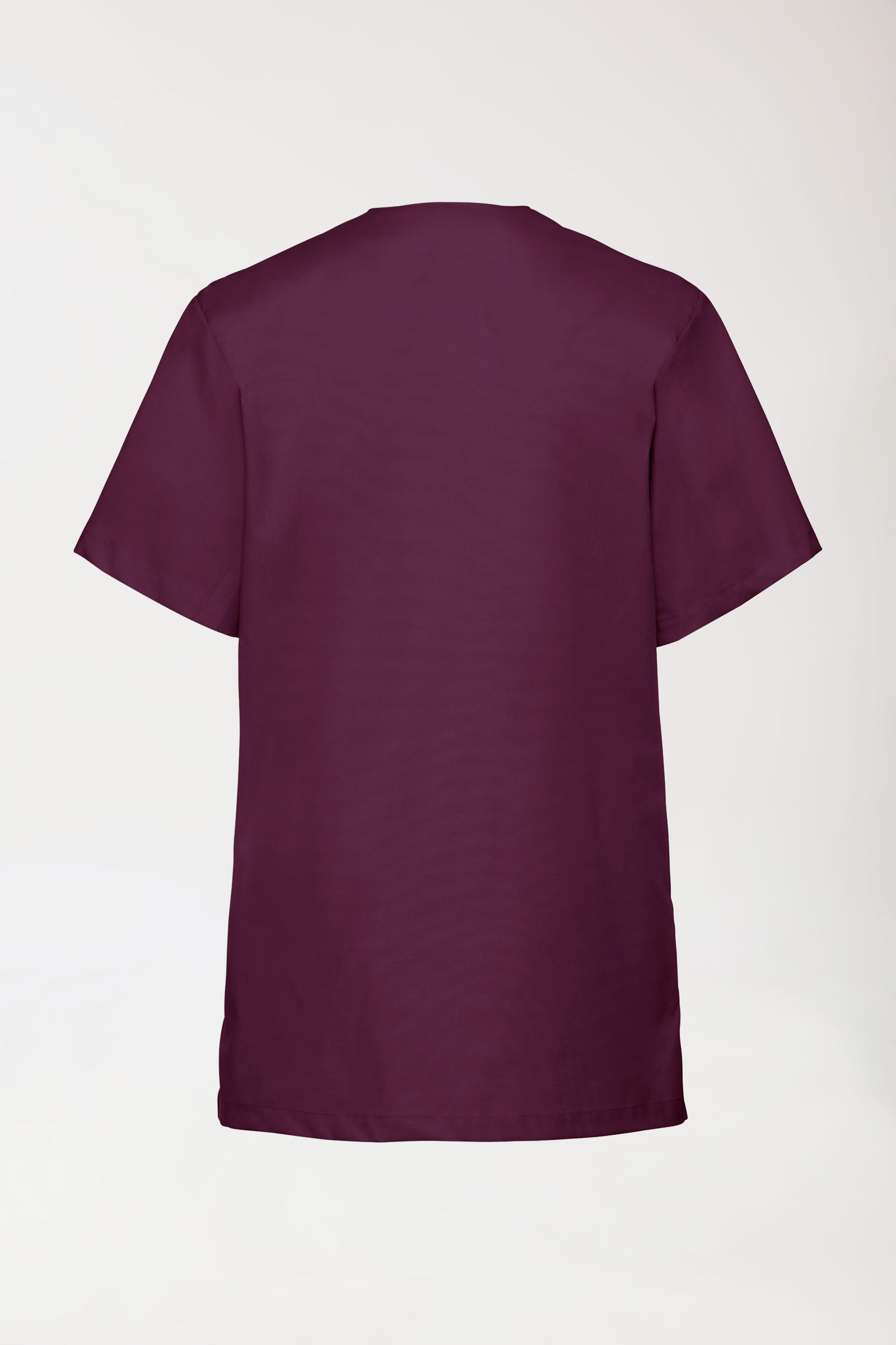 Stretch Schlupfkasack Unisex - V-Ausschnitt pflaume, Rückansicht 
