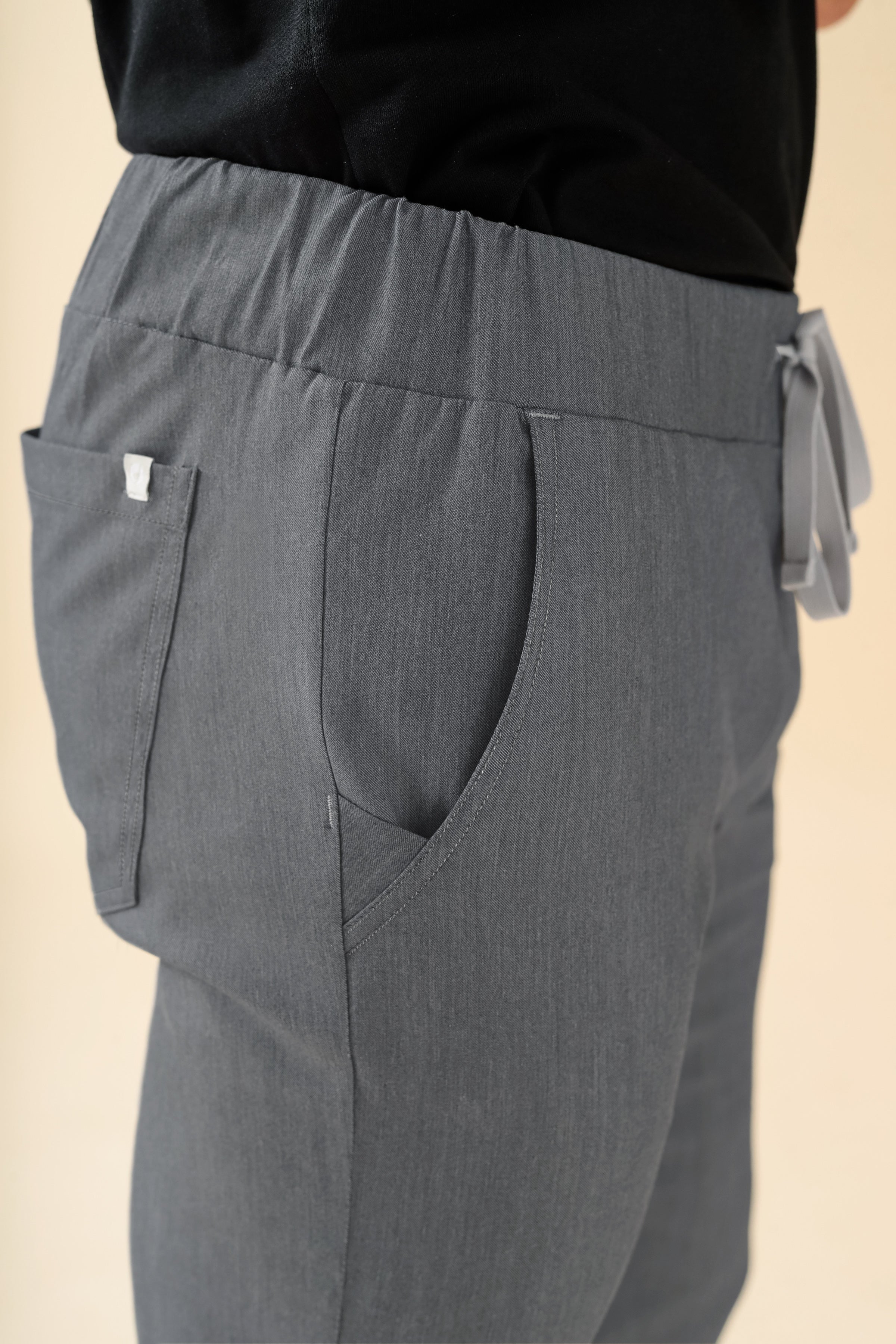 KAERE Hose Herren - Saumbündchen ohne Beintaschen grau melange