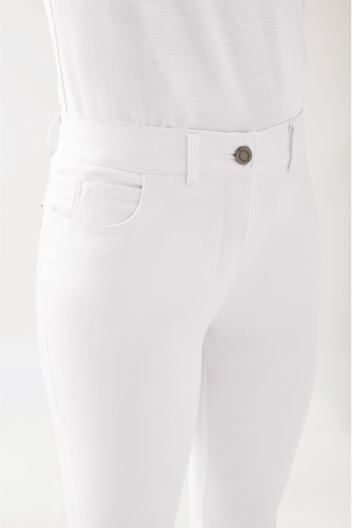 COMFY FLEX 5-Pocket Hose Damen - schlankes Bein weiss