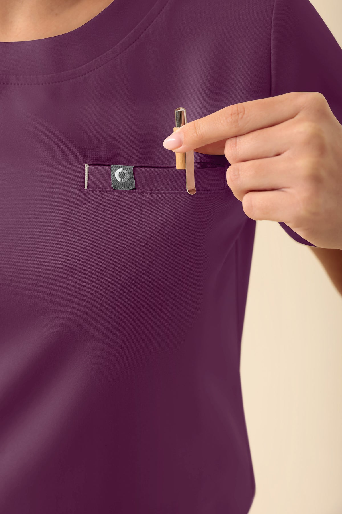 KAERE Shirt Damen - Rundhalsausschnitt pflaume