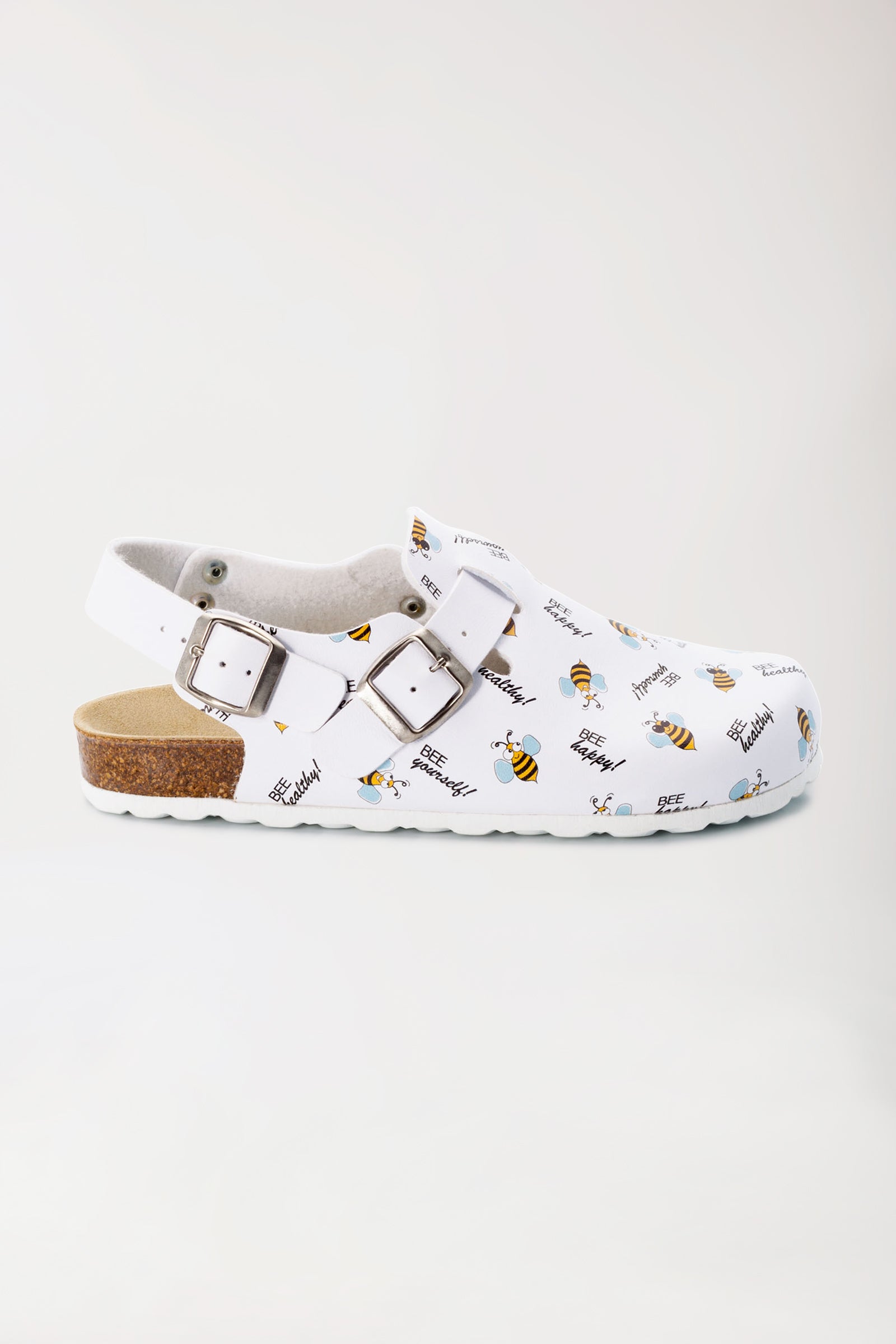 Unisex Clog weiss/gelb/schwarz