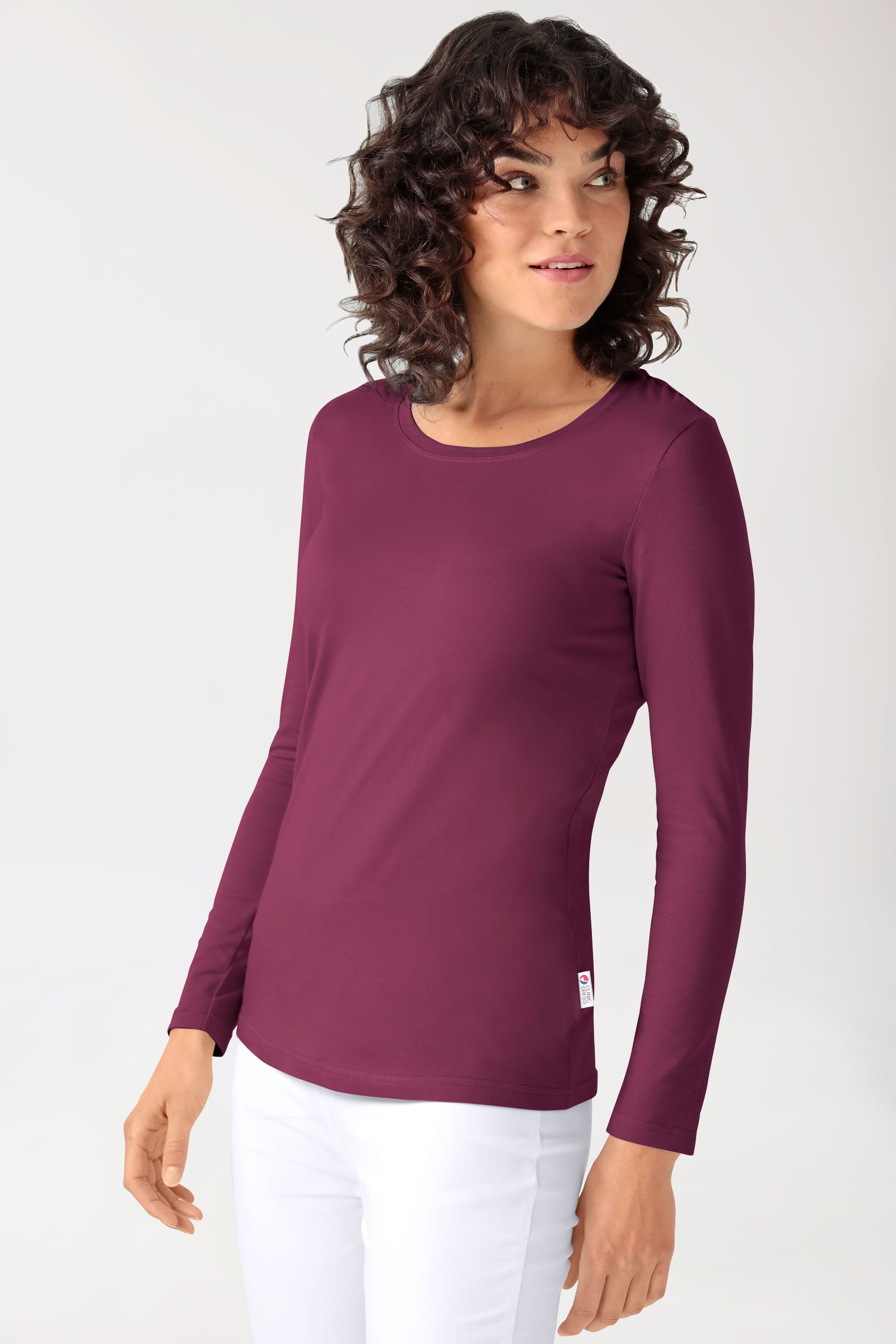 CORE Shirt Damen - 1/1 Arm berry, Vue de face 