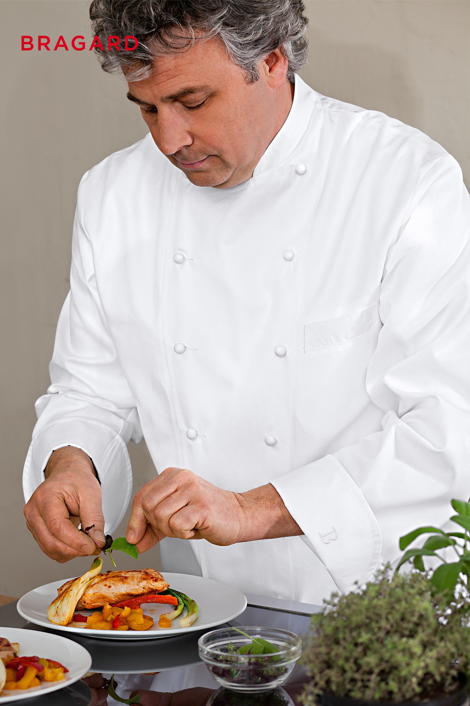 Chef-Kochjacke mit Brusttasche