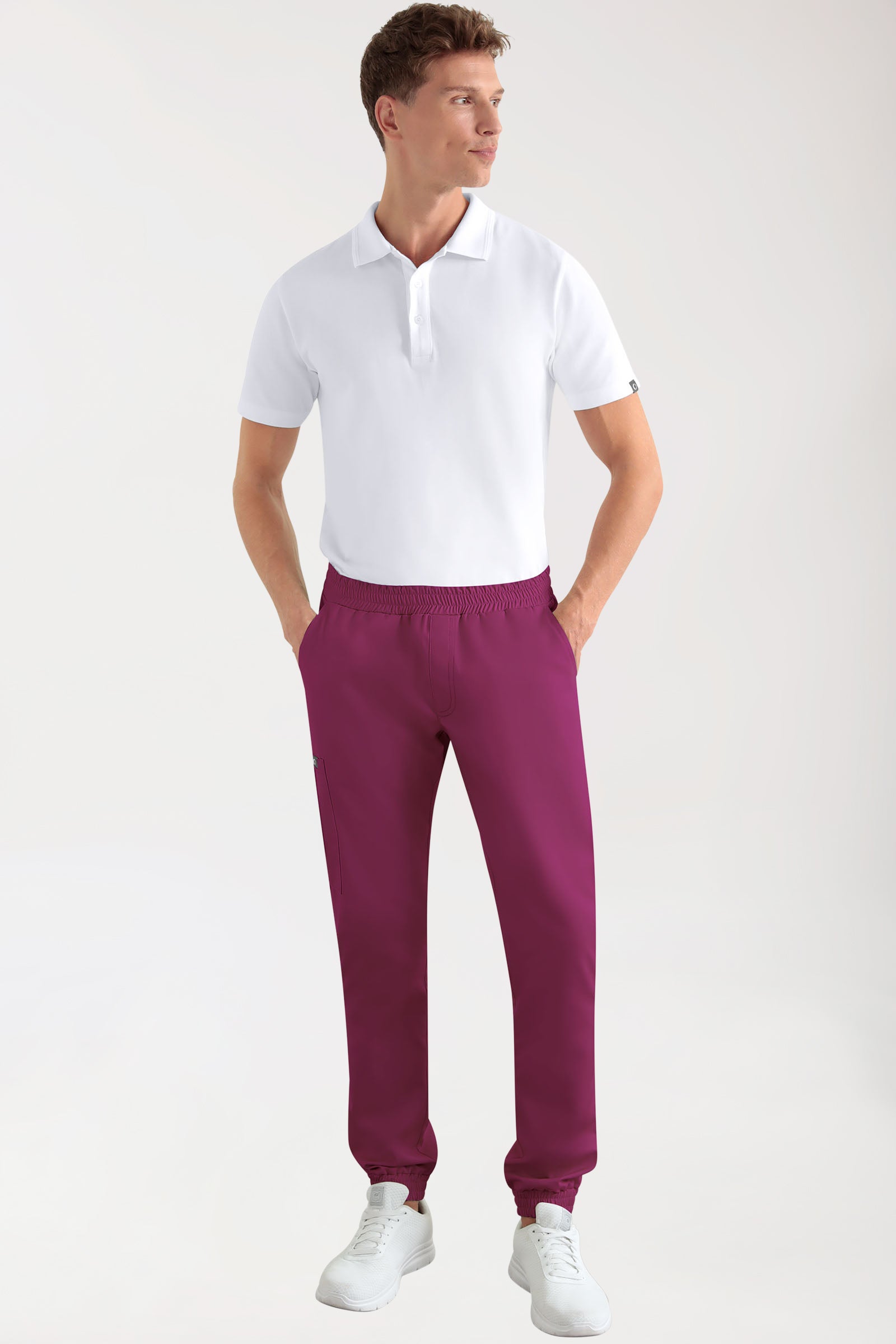CORE Cargohose Herren - Jogpants Style berry, Vue de face 
