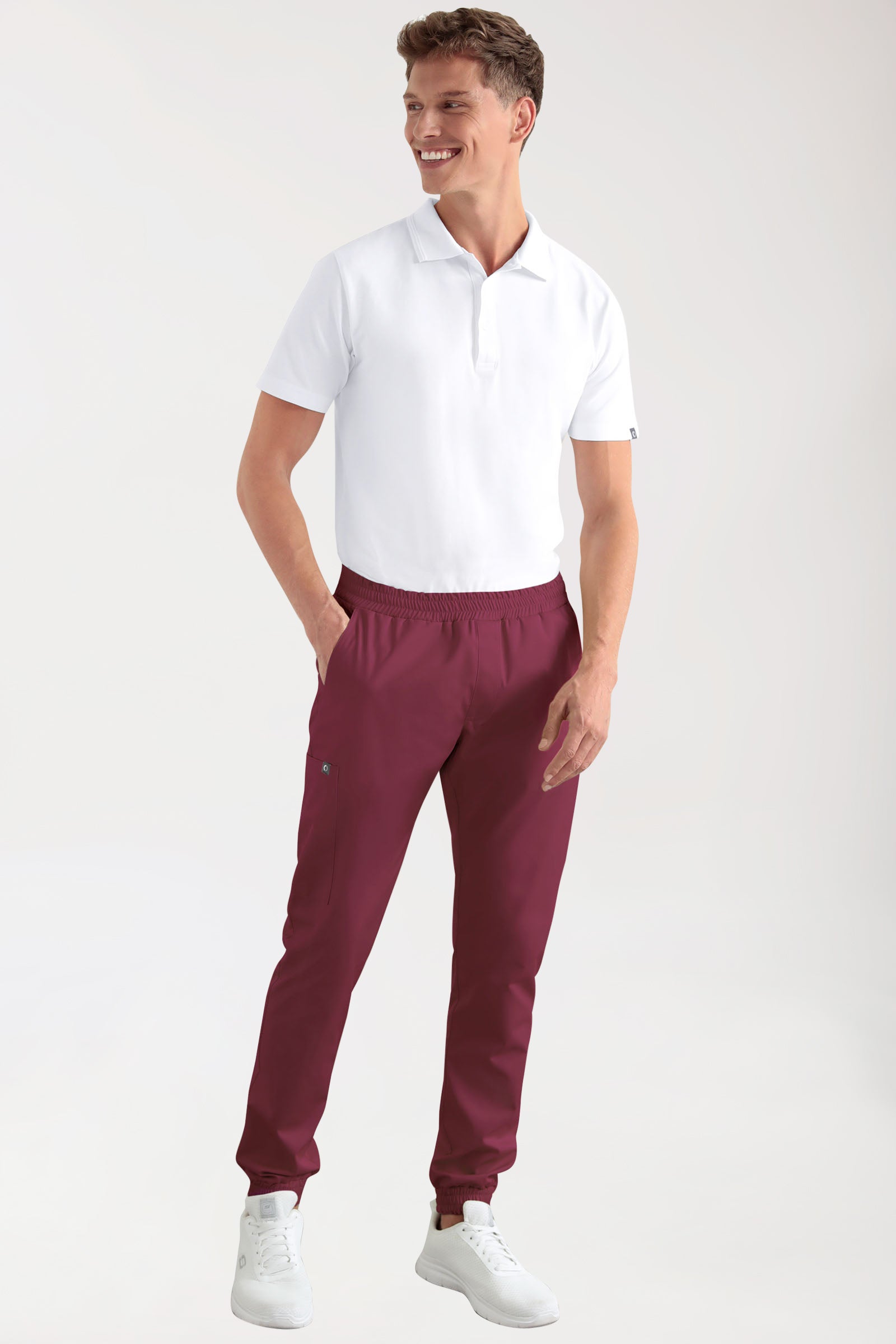 CORE Cargohose Herren - Jogpants Style bordeaux, Vue de face 