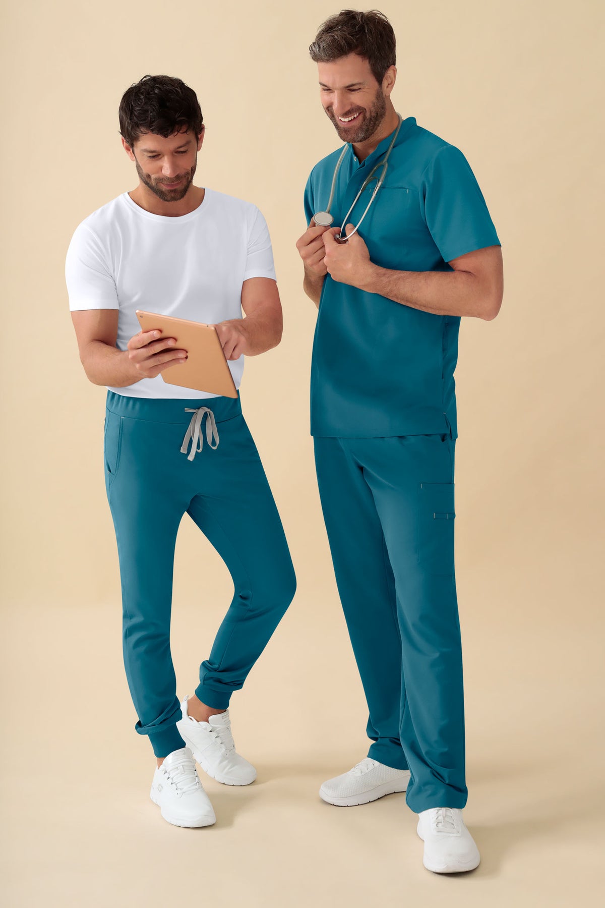 KAERE Hose Herren - gerader Saum ohne Beintaschen petrol, Vorderansicht 