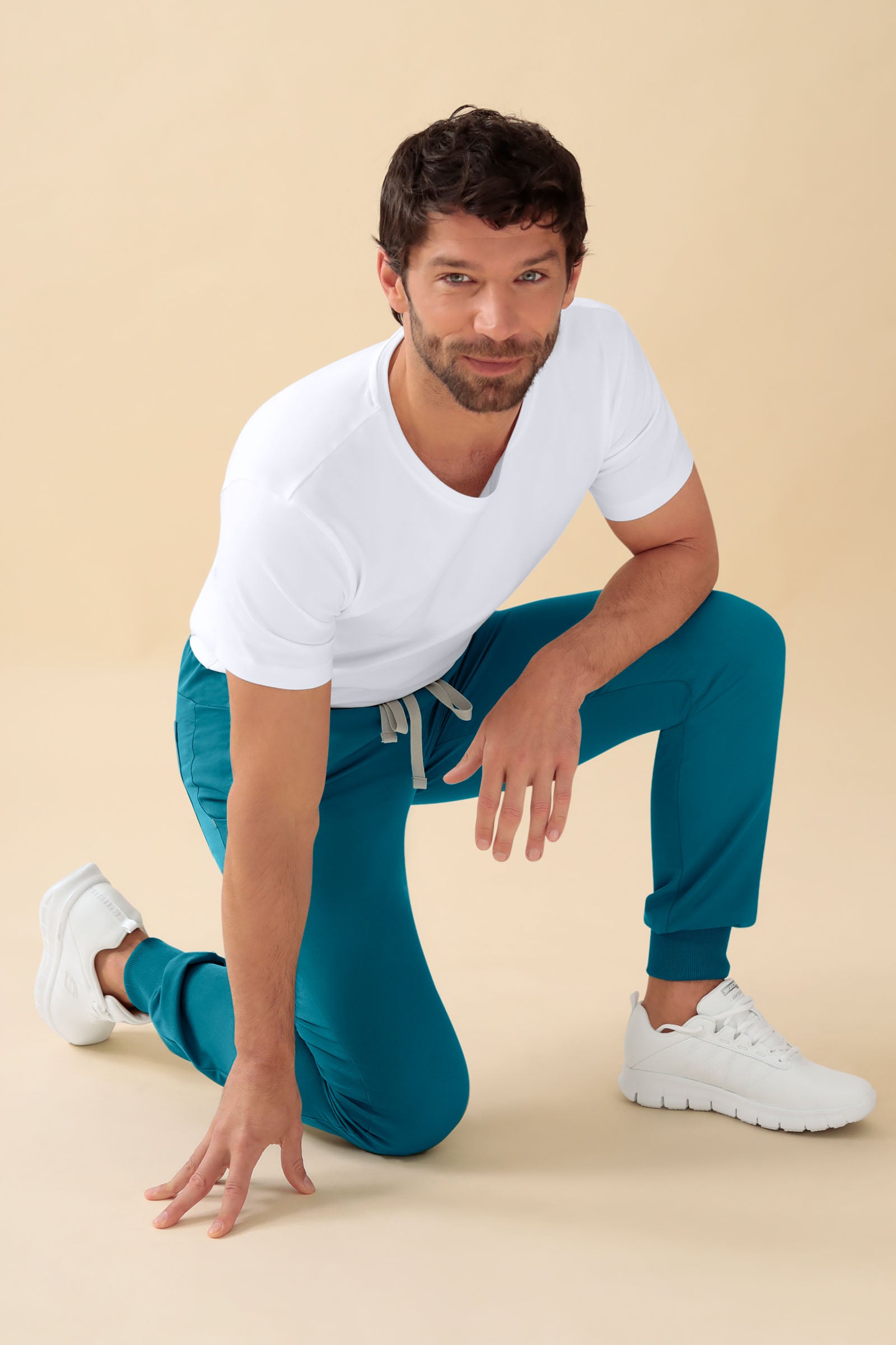 KAERE Hose Herren - Saumbündchen Kurzgr. ohne Beintaschen petrol, Vue de face 