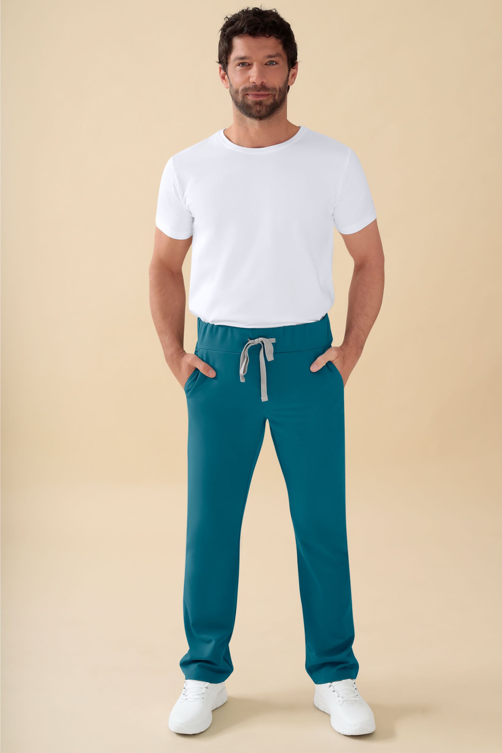 KAERE Hose Herren - gerader Saum Kurzgr. ohne Beintaschen petrol, Vue de face 