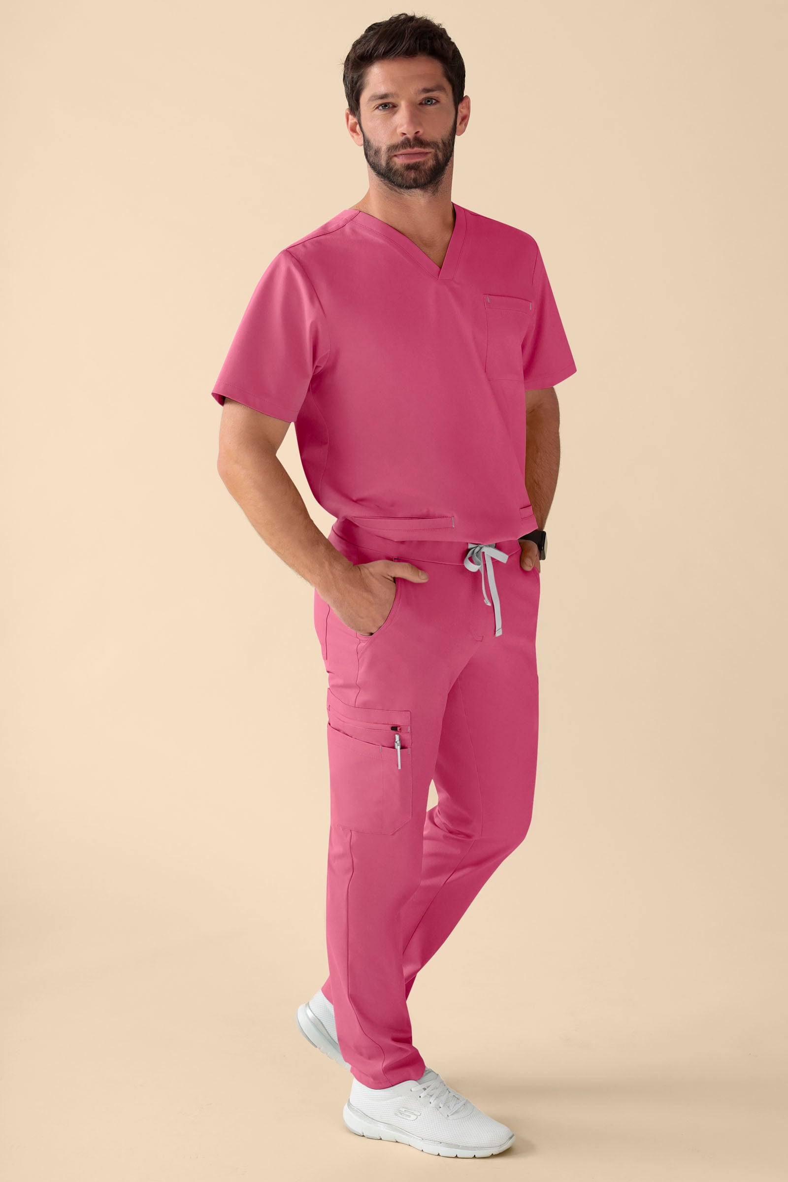 KAERE Hose Herren - gerader Saum Kurzgr. mit Beintaschen rosenholz, Vue de face 