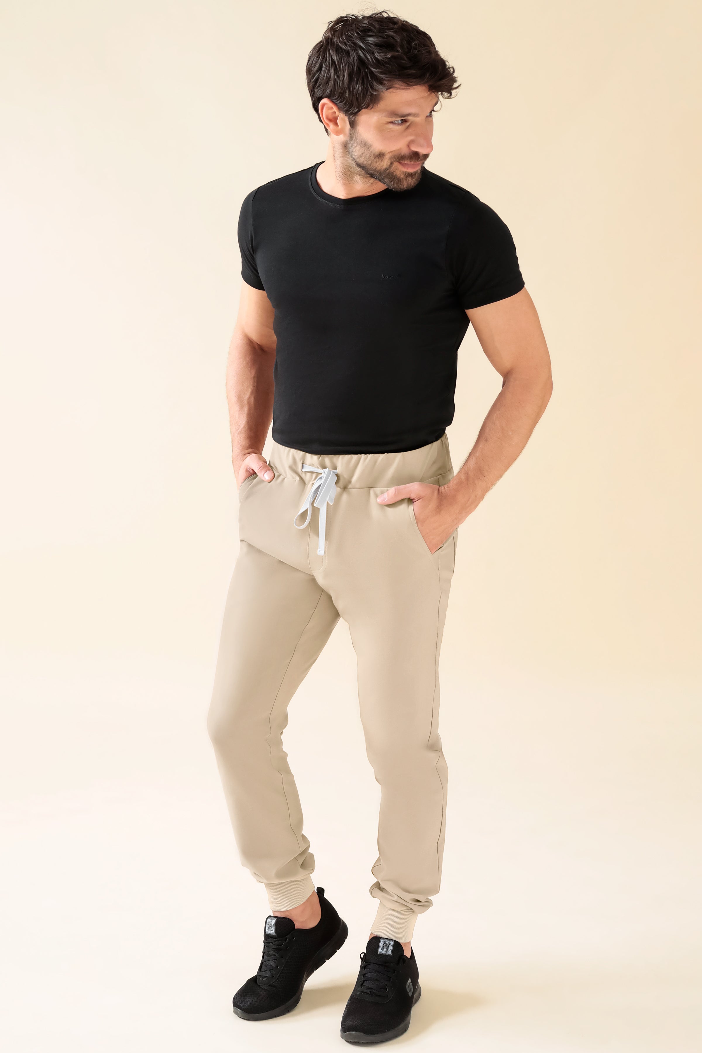 KAERE Hose Herren - Saumbündchen Kurzgr. ohne Beintaschen sand, Vorderansicht 