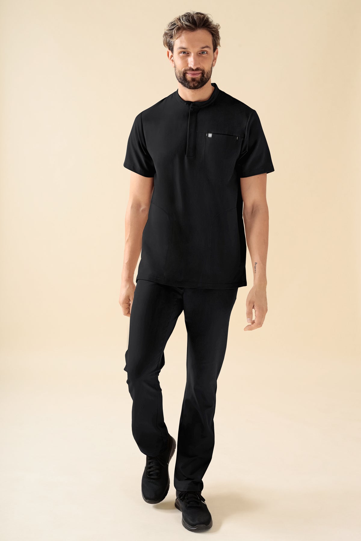 KAERE Hose Herren - gerader Saum ohne Beintaschen schwarz, Vue de face 