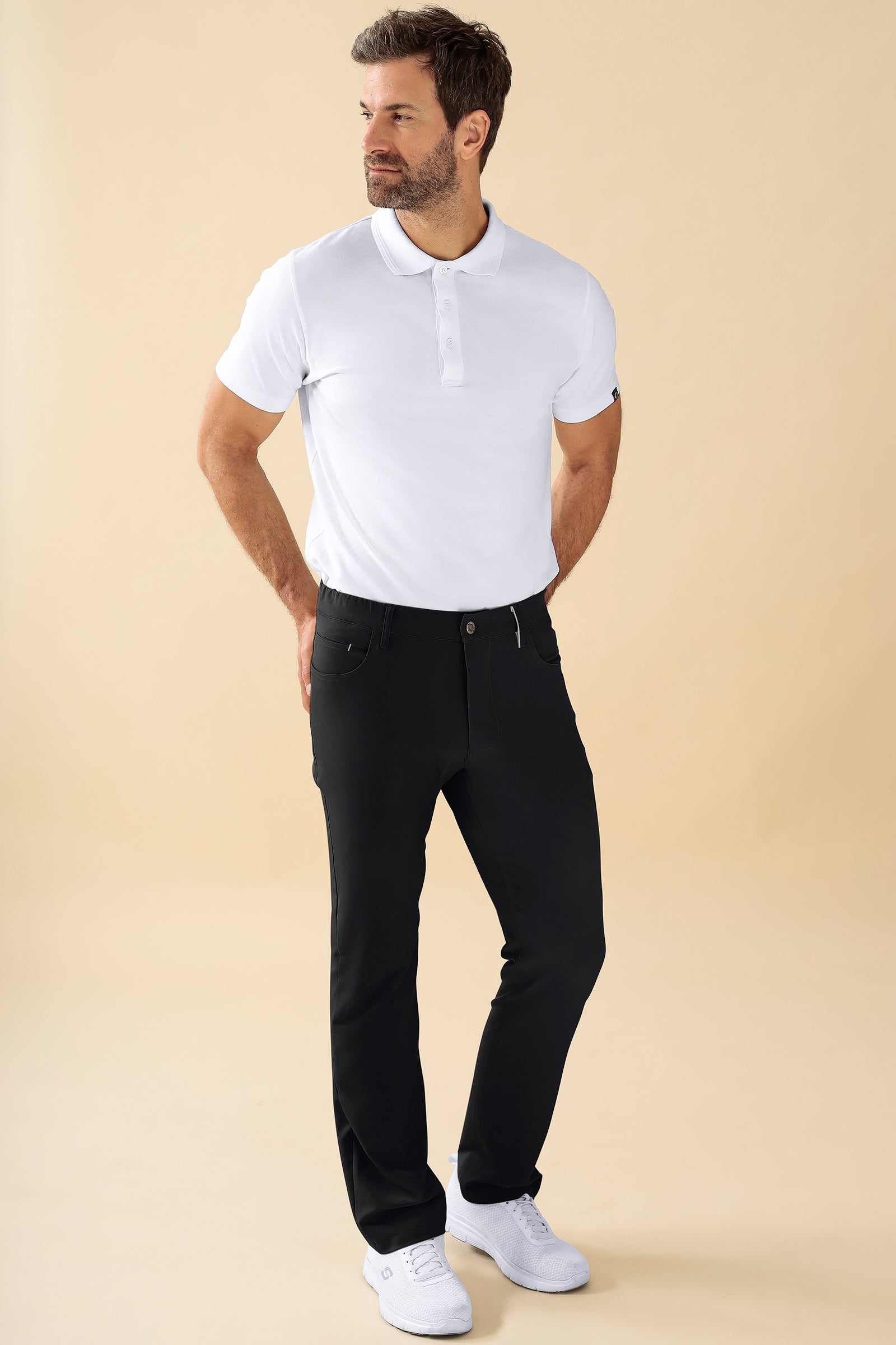 KAERE Hose Herren - 5-Pocket schwarz, Vorderansicht 