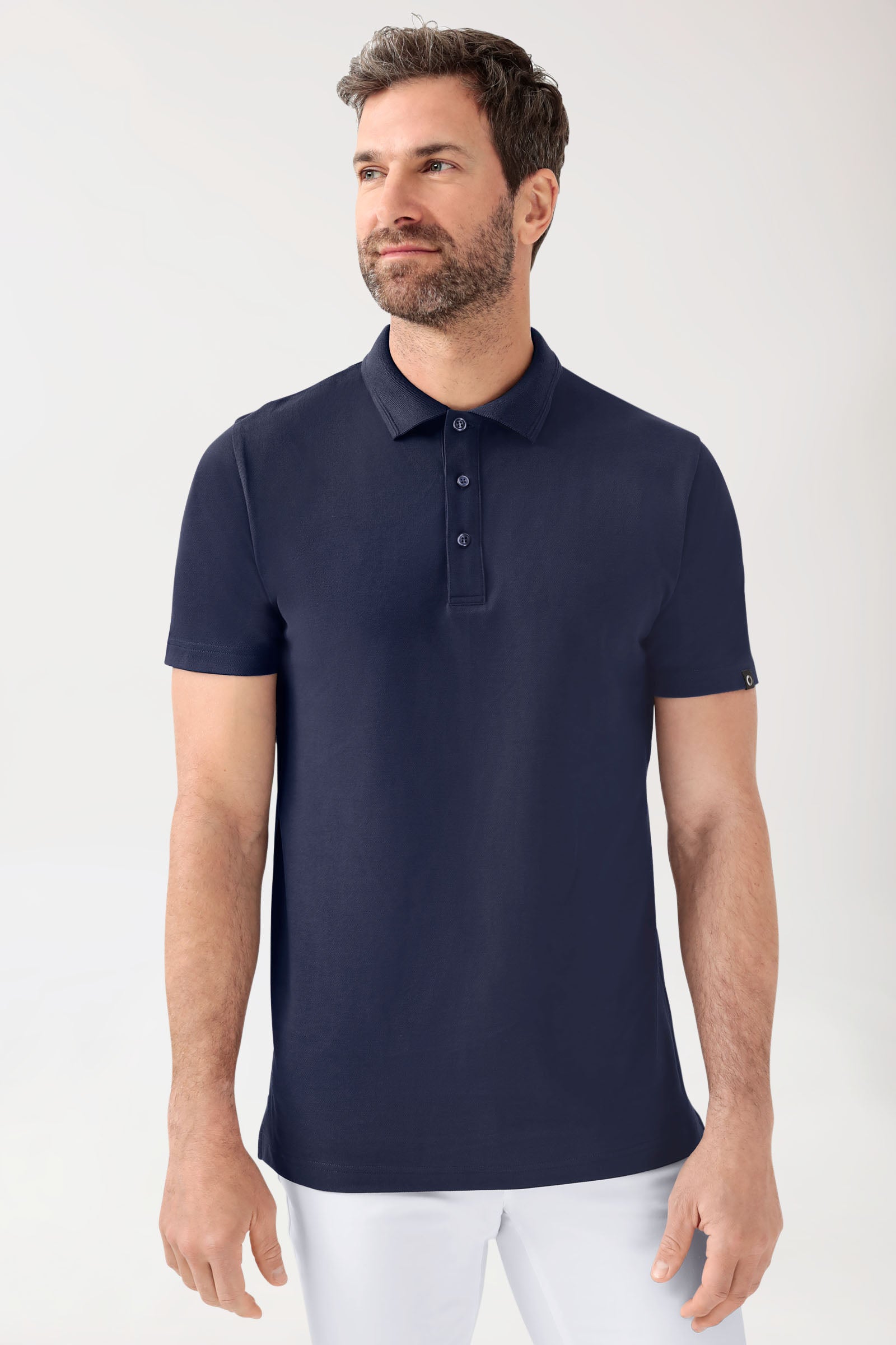 COMFY FLEX Stretch Shirt Herren - Polokragen navy, Vue de face 
