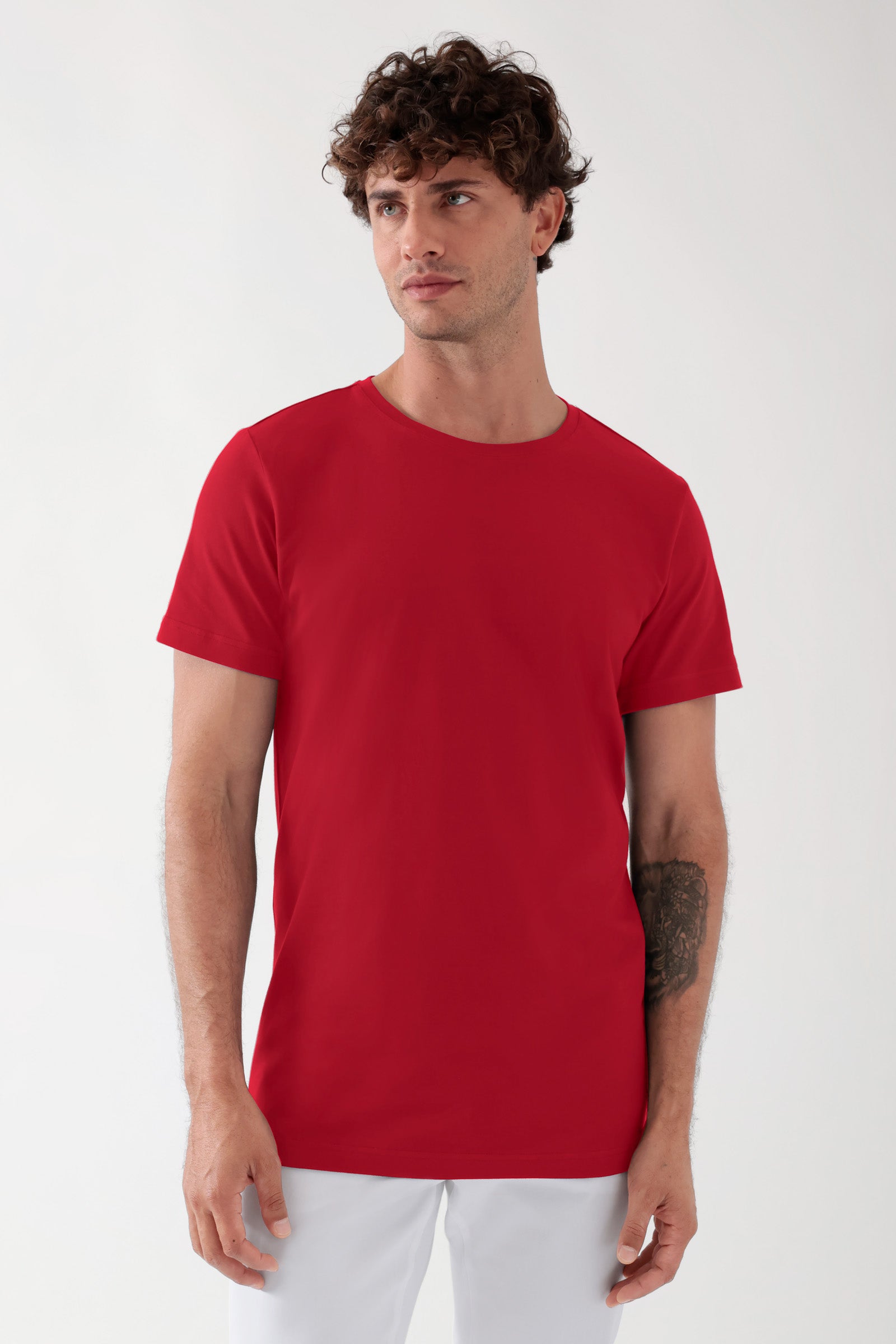 CORE Shirt Herren - Rundhalsausschnitt rot, Vue de face 