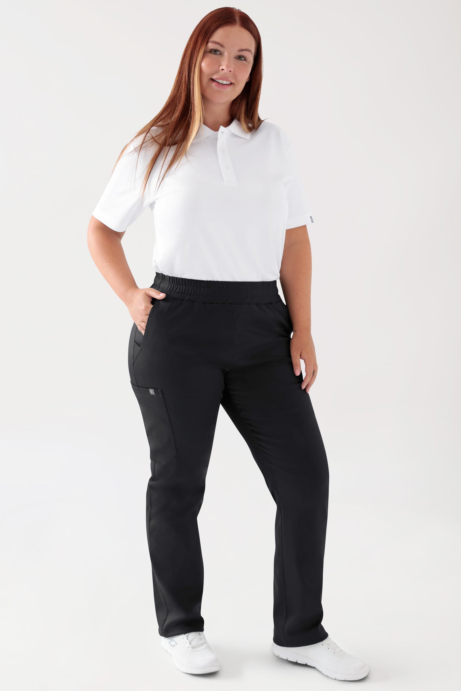 COMFY FLEX Stretch Hose Unisex - 1/1 Länge schwarz, Vorderansicht Das Model ist 173 cm gross und trägt Grösse L