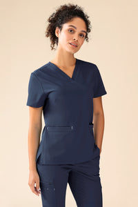 KAERE Schlupfkasack Damen - V-Ausschnitt navy