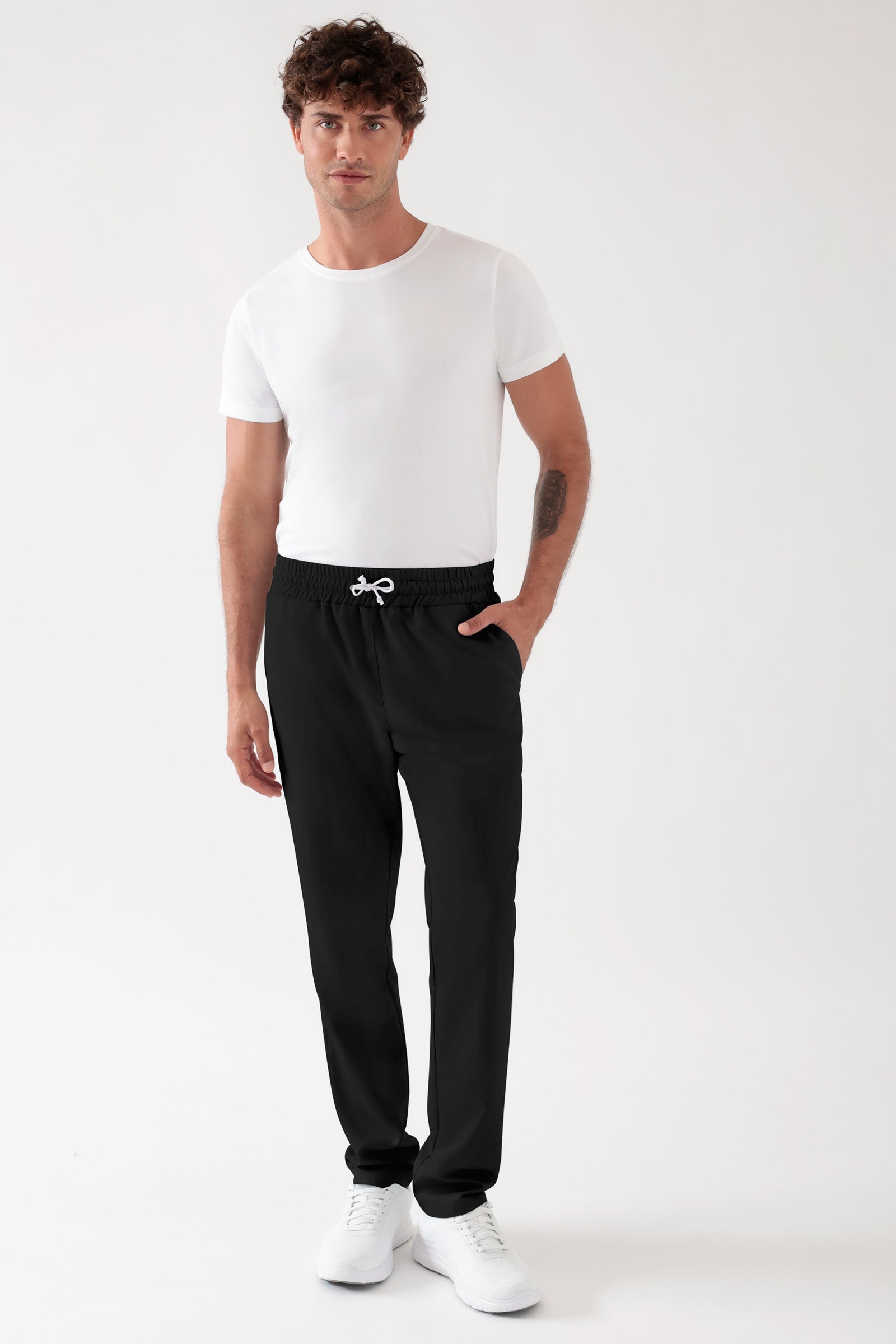 TENCEL™ Hose Unisex - Rundumgummibund schwarz, Vorderansicht 