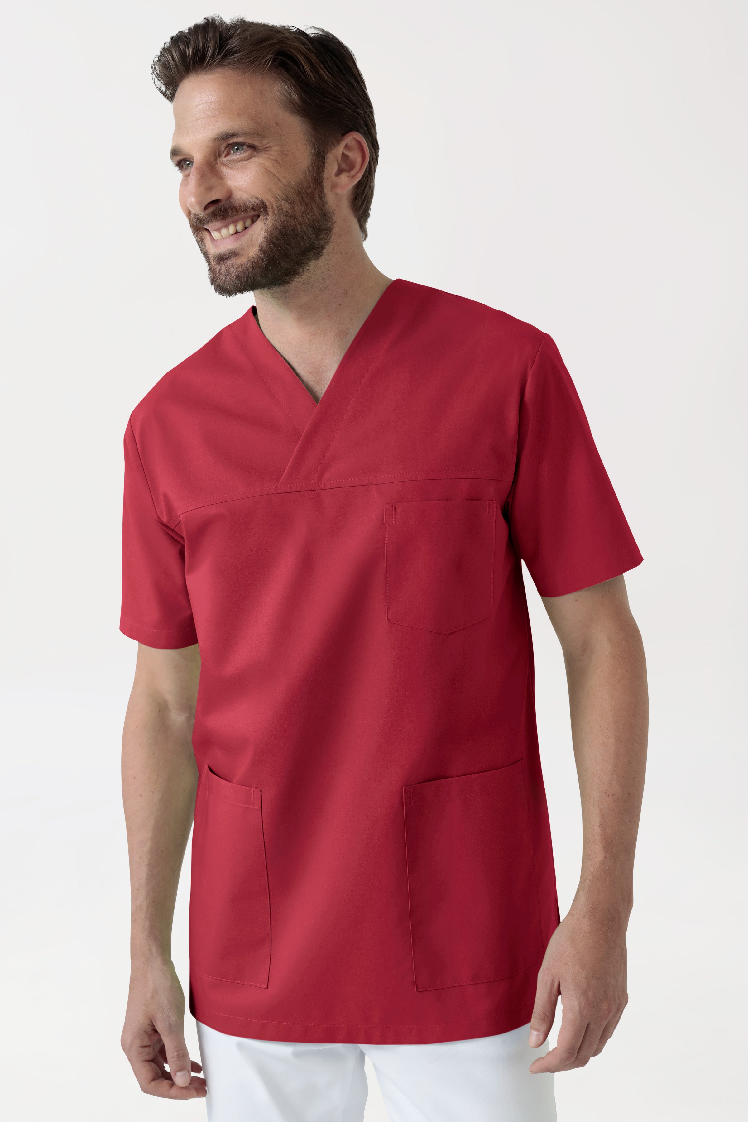 Schlupfkasack Unisex - V-Ausschnitt rot, Vue de face 