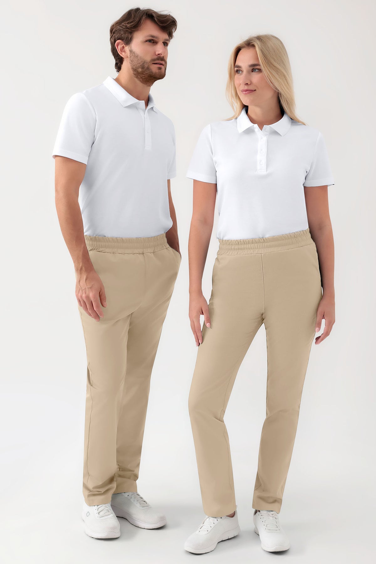 GREEN Stretch Hose Unisex - Rundumgummibund sand, Vue de face 