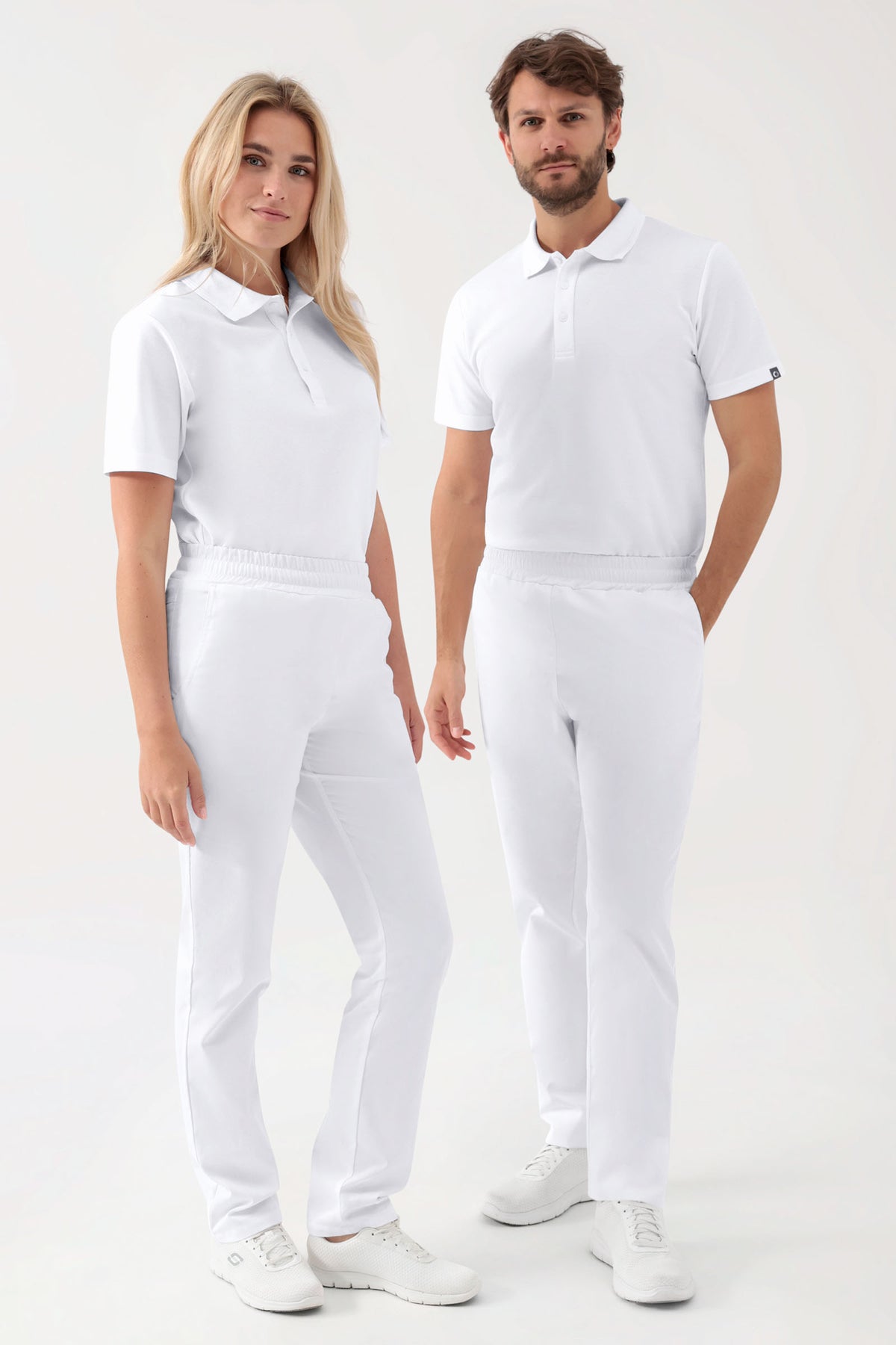GREEN Stretch Hose Unisex - Rundumgummibund weiss