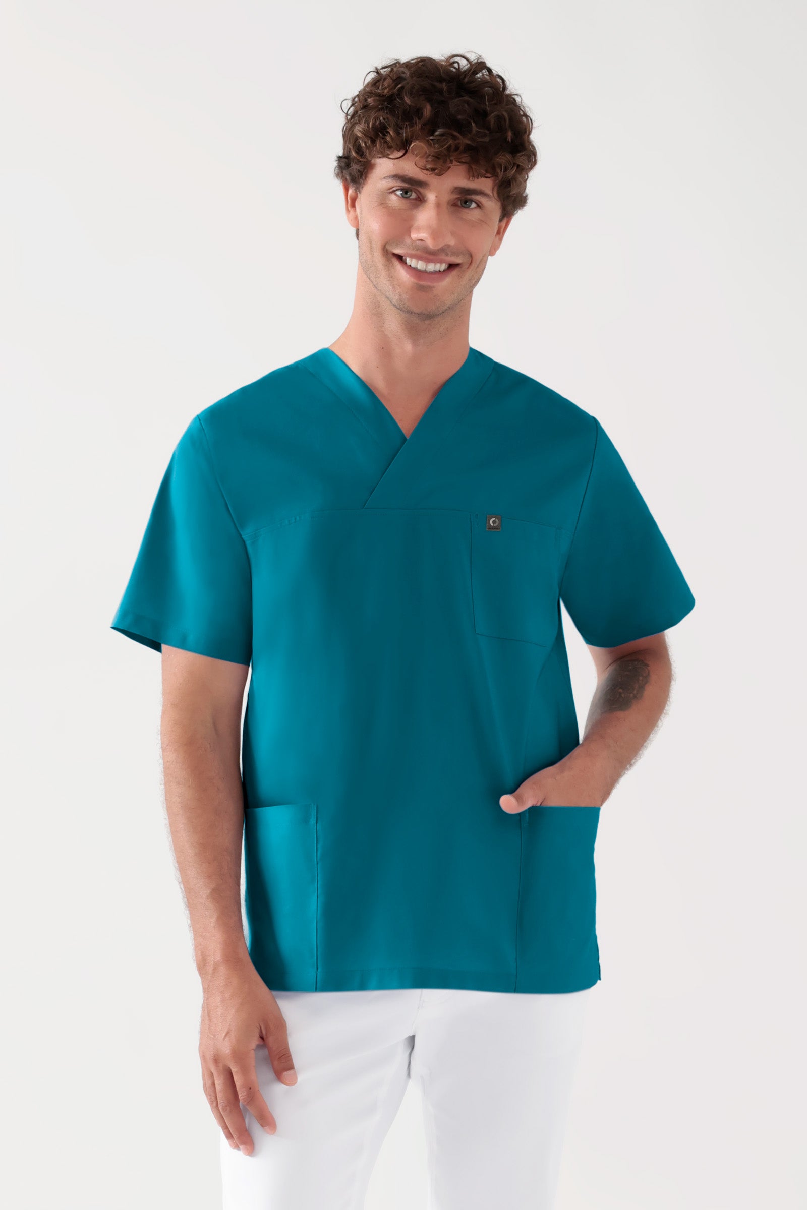 Baumwolle Schlupfkasack Unisex - Doppelpack petrol, Vorderansicht 