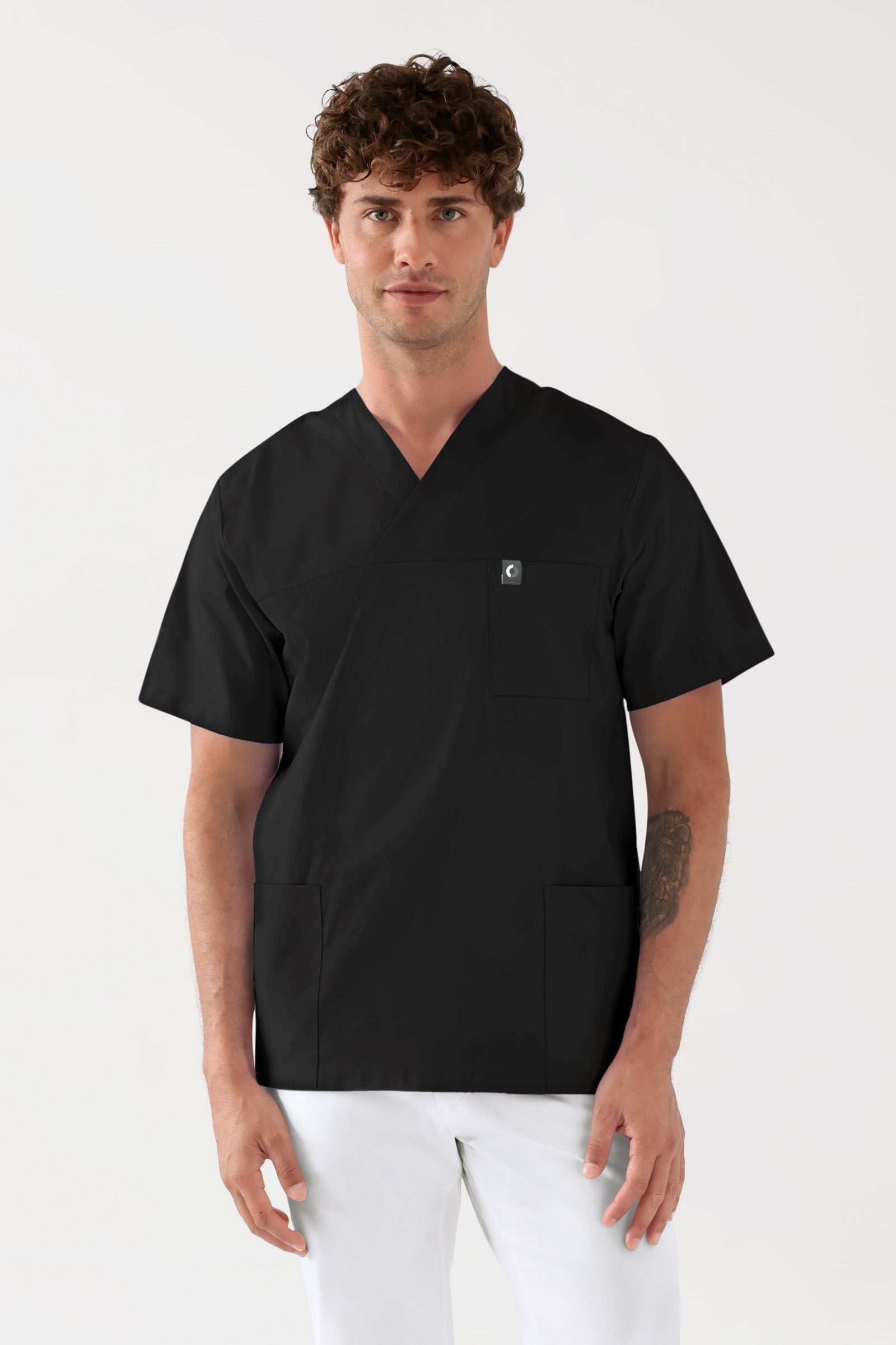 Baumwolle Schlupfkasack Unisex - Doppelpack schwarz, Vorderansicht 