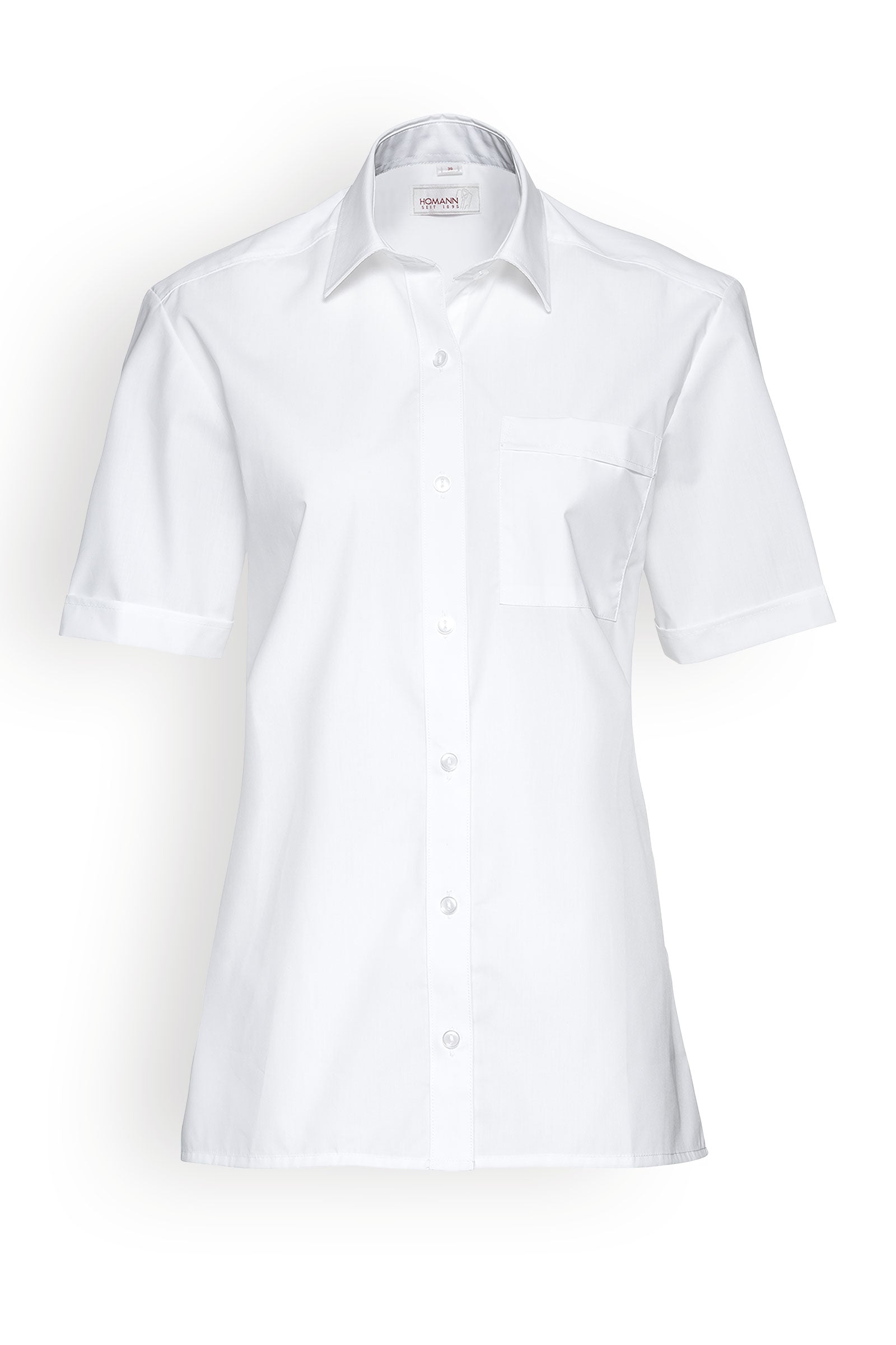 Hemdbluse für Damen 1/2-Arm Weiss