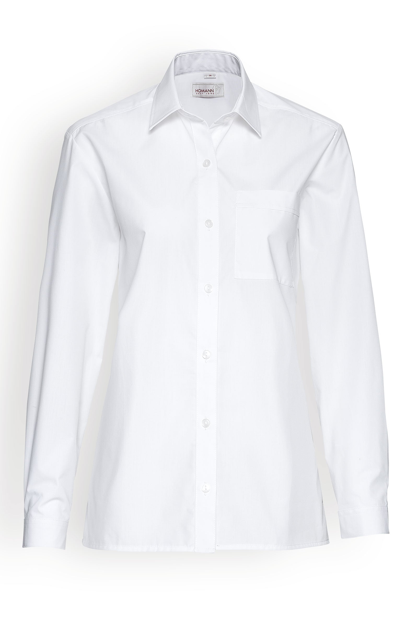 Hemdbluse für Damen 1/1-Arm Weiss