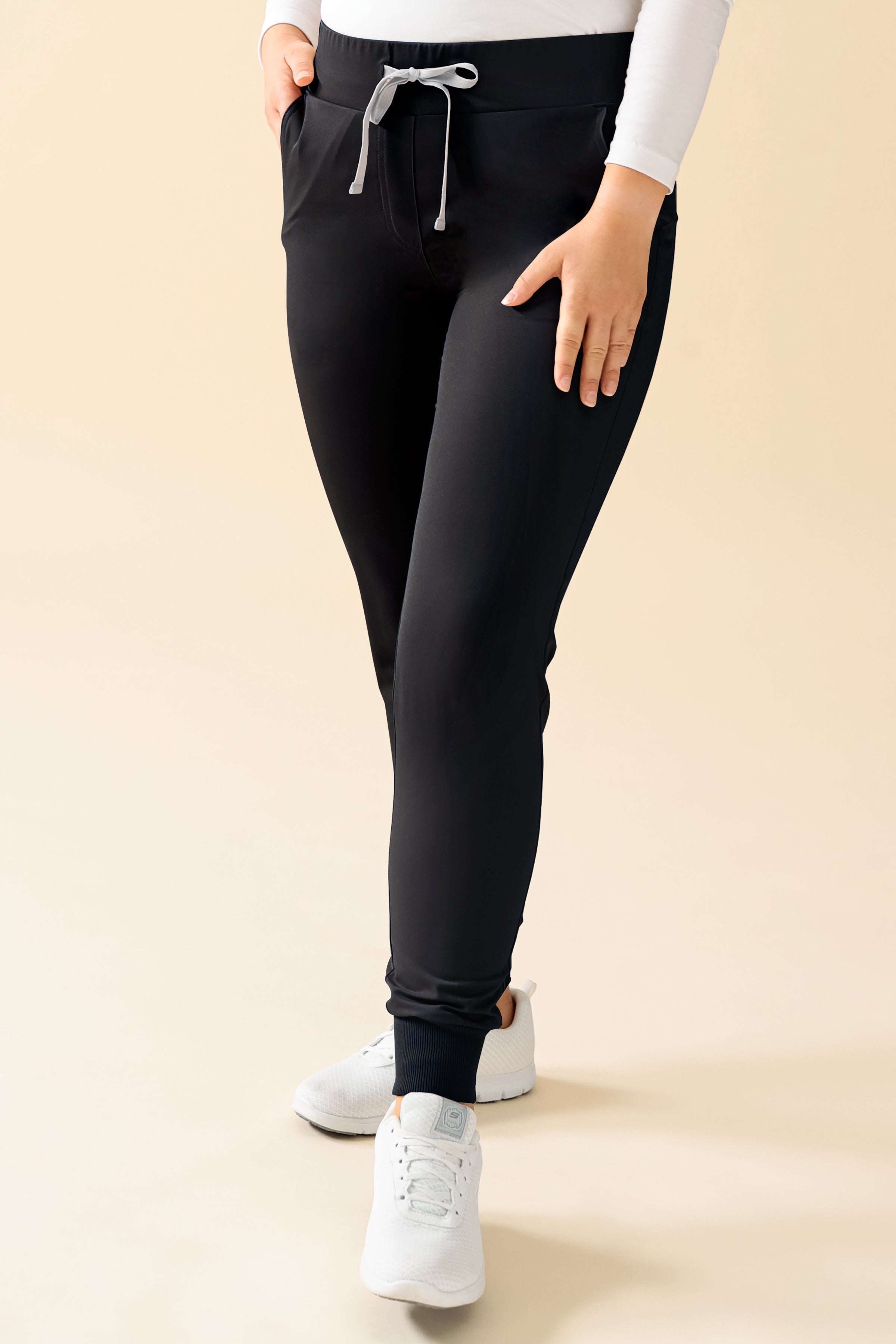 KAERE Hose Damen - Saumbündchen Kurzgr. ohne Beintaschen schwarz, Vue de face 