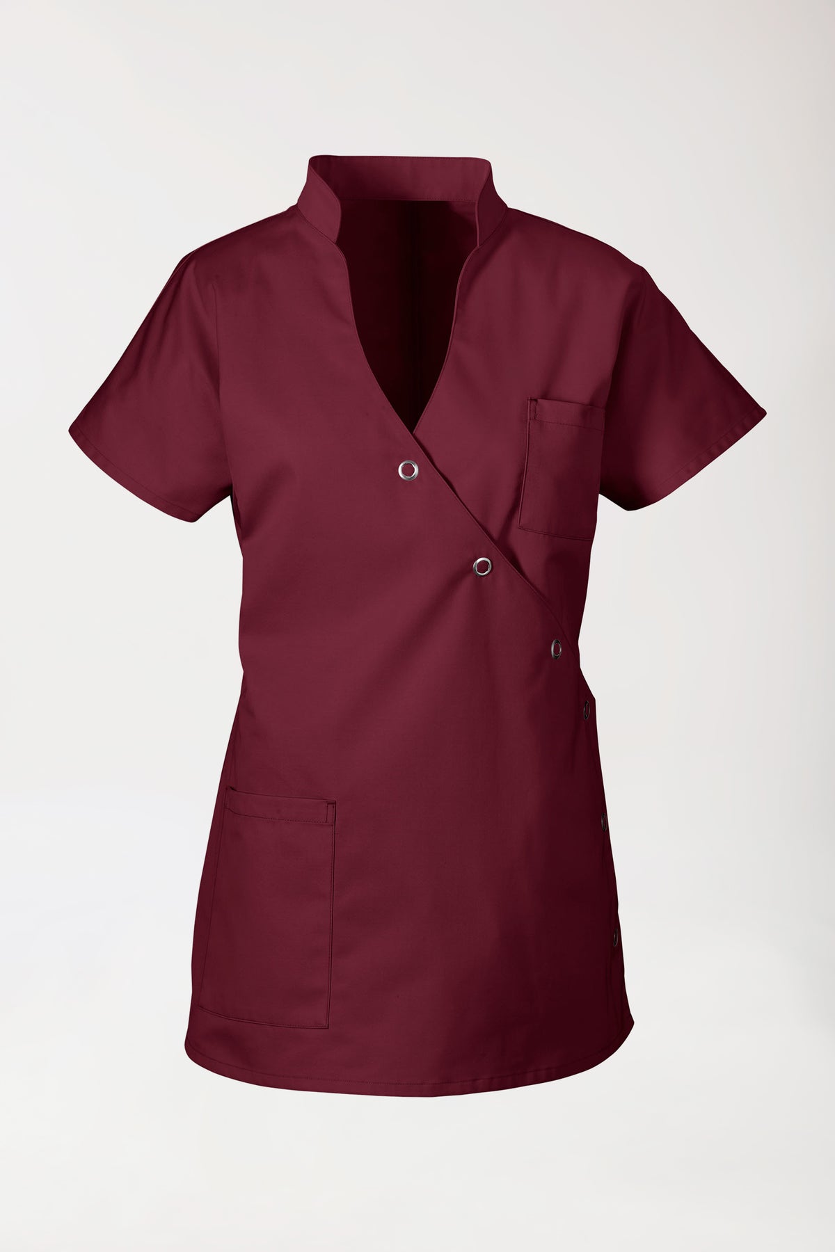 JUST STRONG Kasack Damen - Druckknopfleiste bordeaux, Vue de face 