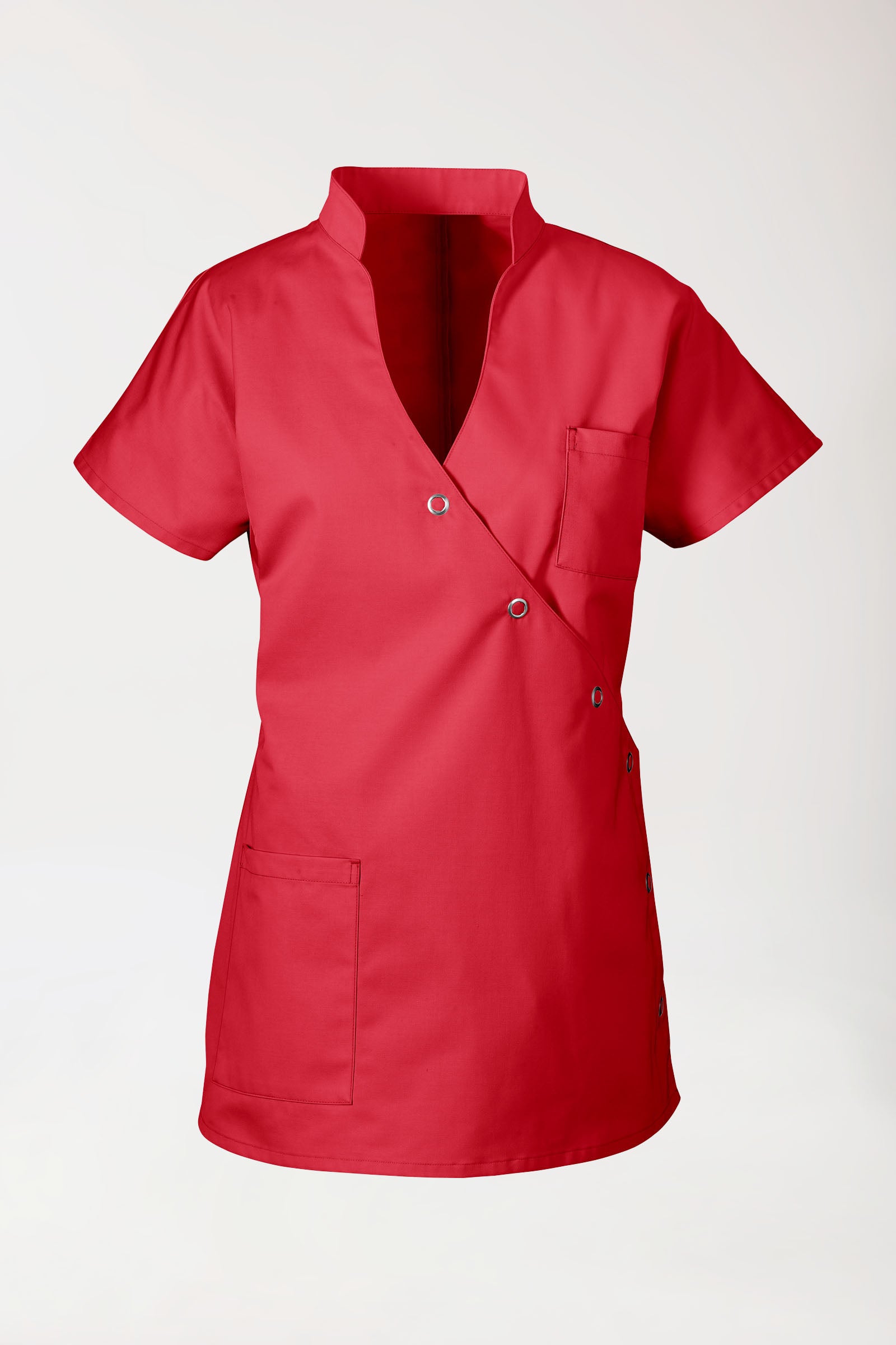 JUST STRONG Kasack Damen - Druckknopfleiste rot, Vue de face 