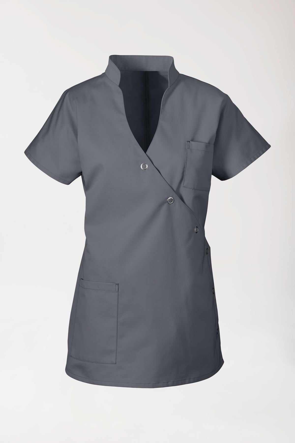 JUST STRONG Kasack Damen - Druckknopfleiste steingrau, Vue de face 