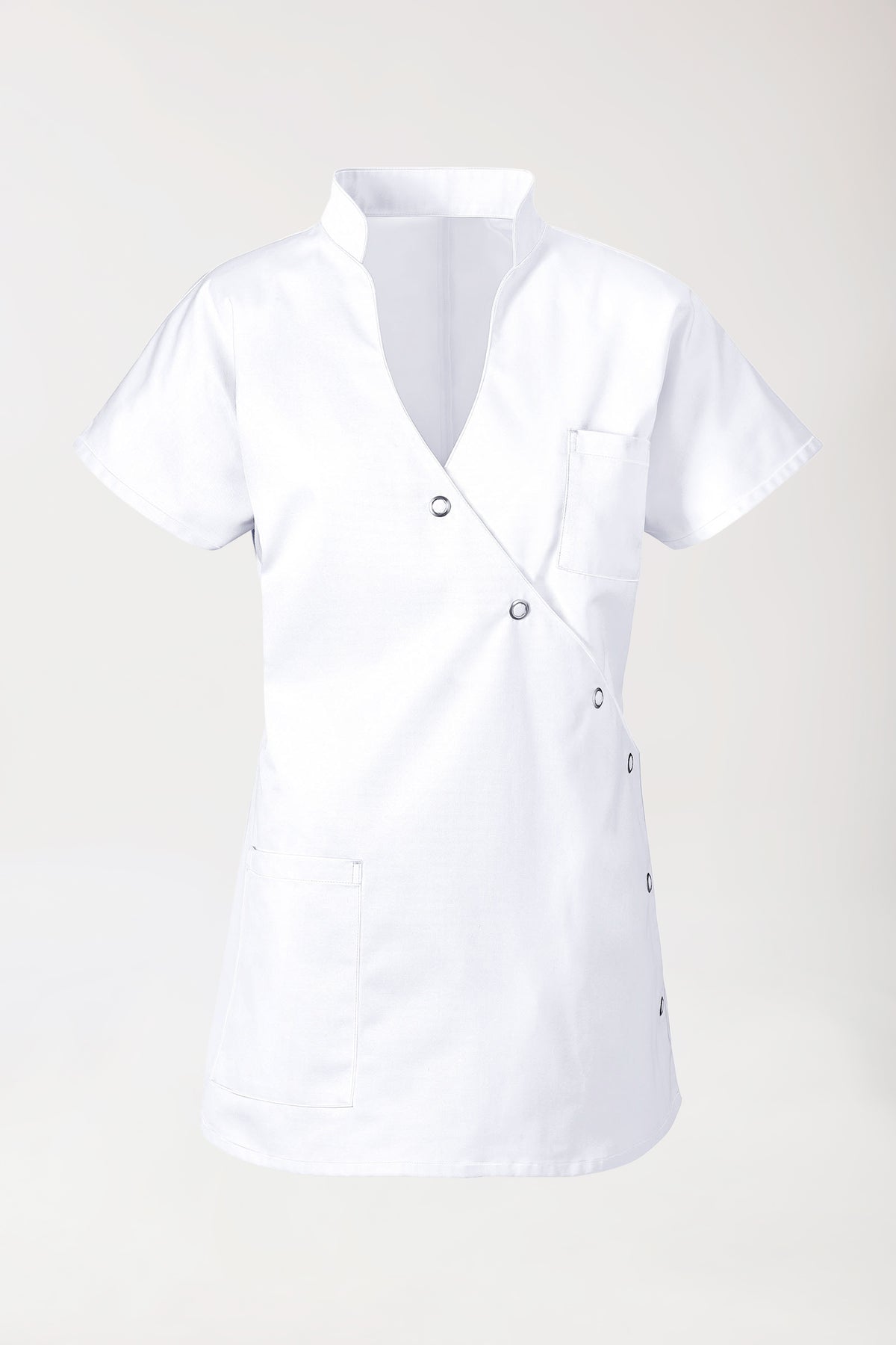 JUST STRONG Kasack Damen - Druckknopfleiste weiss, Vue de face 