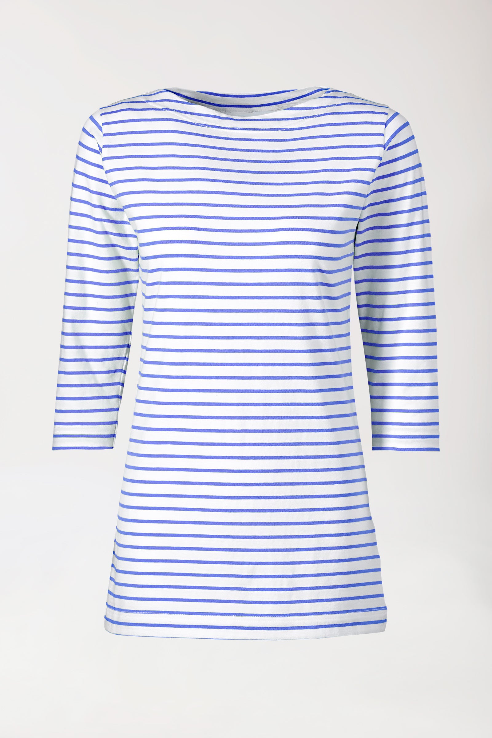 Longshirt Damen - 3/4 Arm blau/weiss, Vue de face 