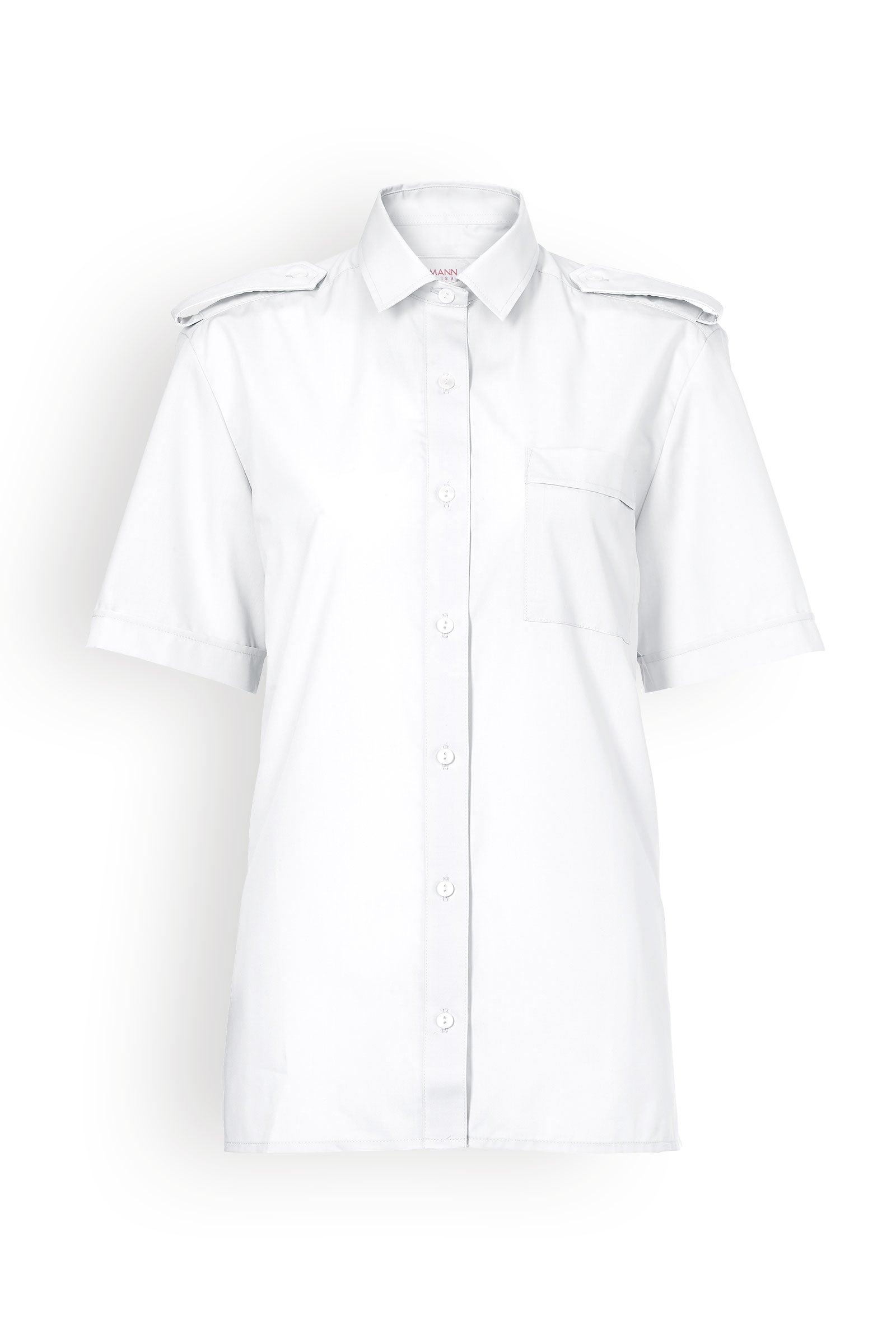 Pilotenbluse Kurzarm Weiss