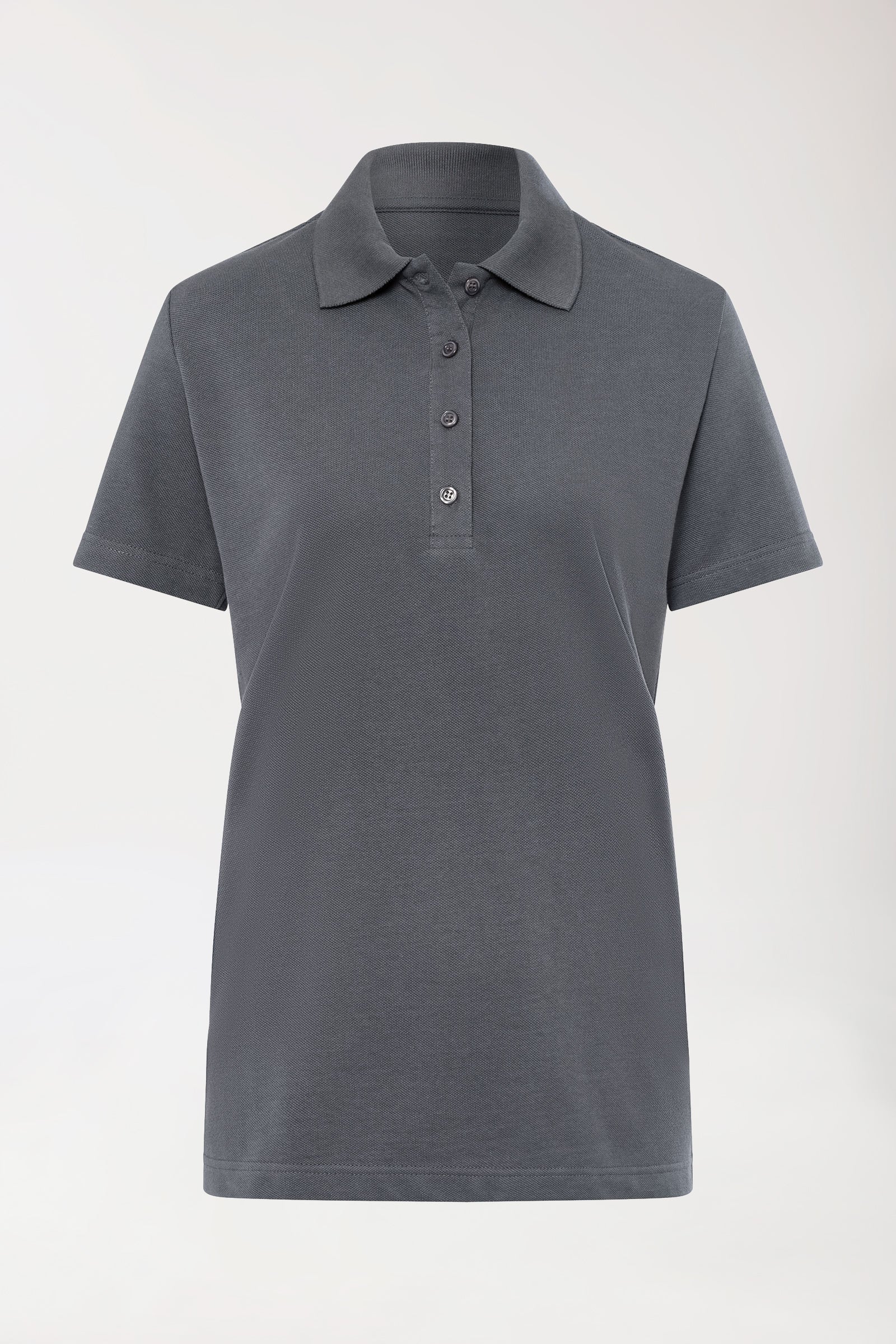 CORE Shirt Damen - Polokragen steingrau