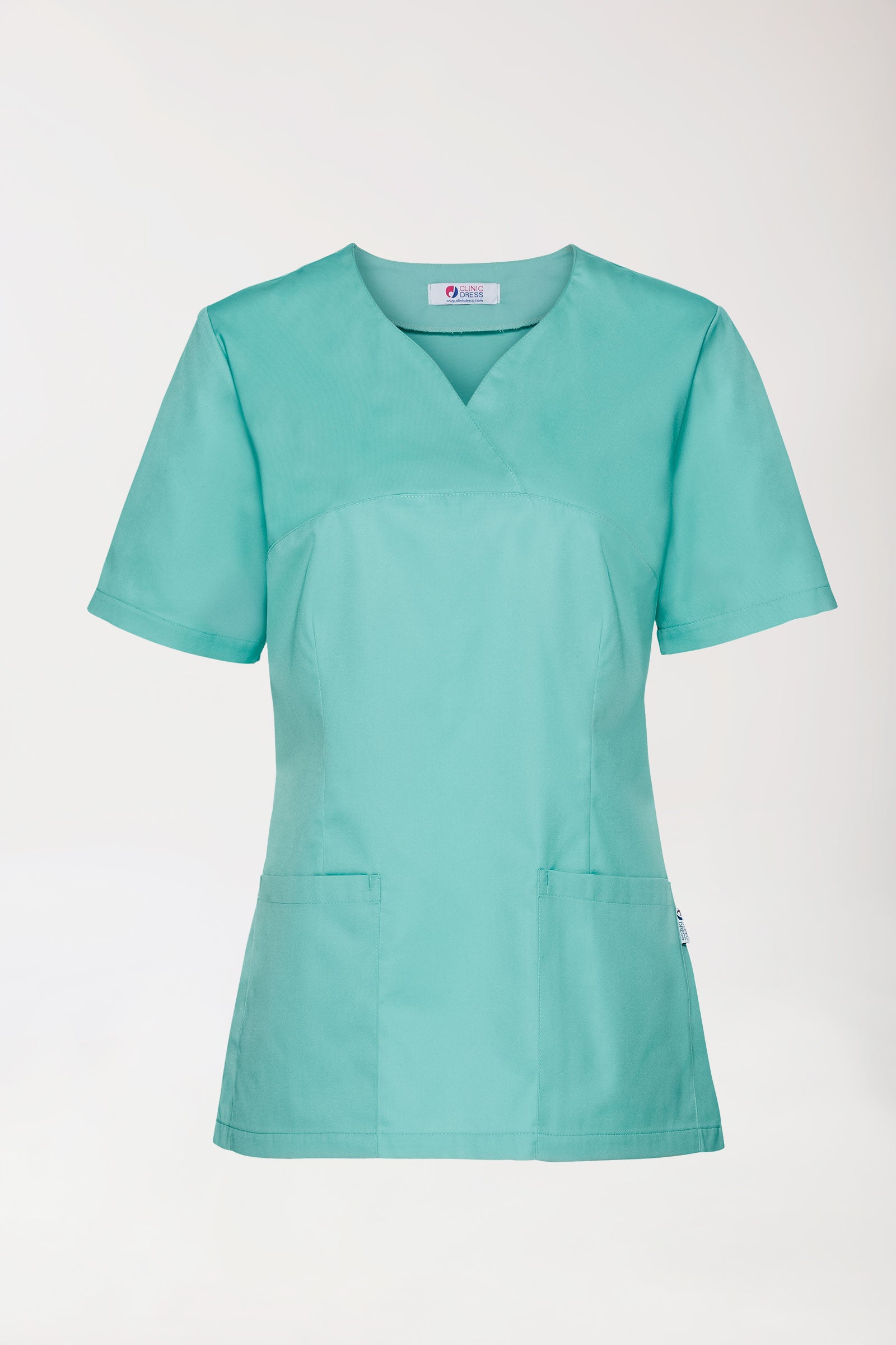 CORE Schlupfkasack Damen - Herzausschnitt aqua green, Vorderansicht 