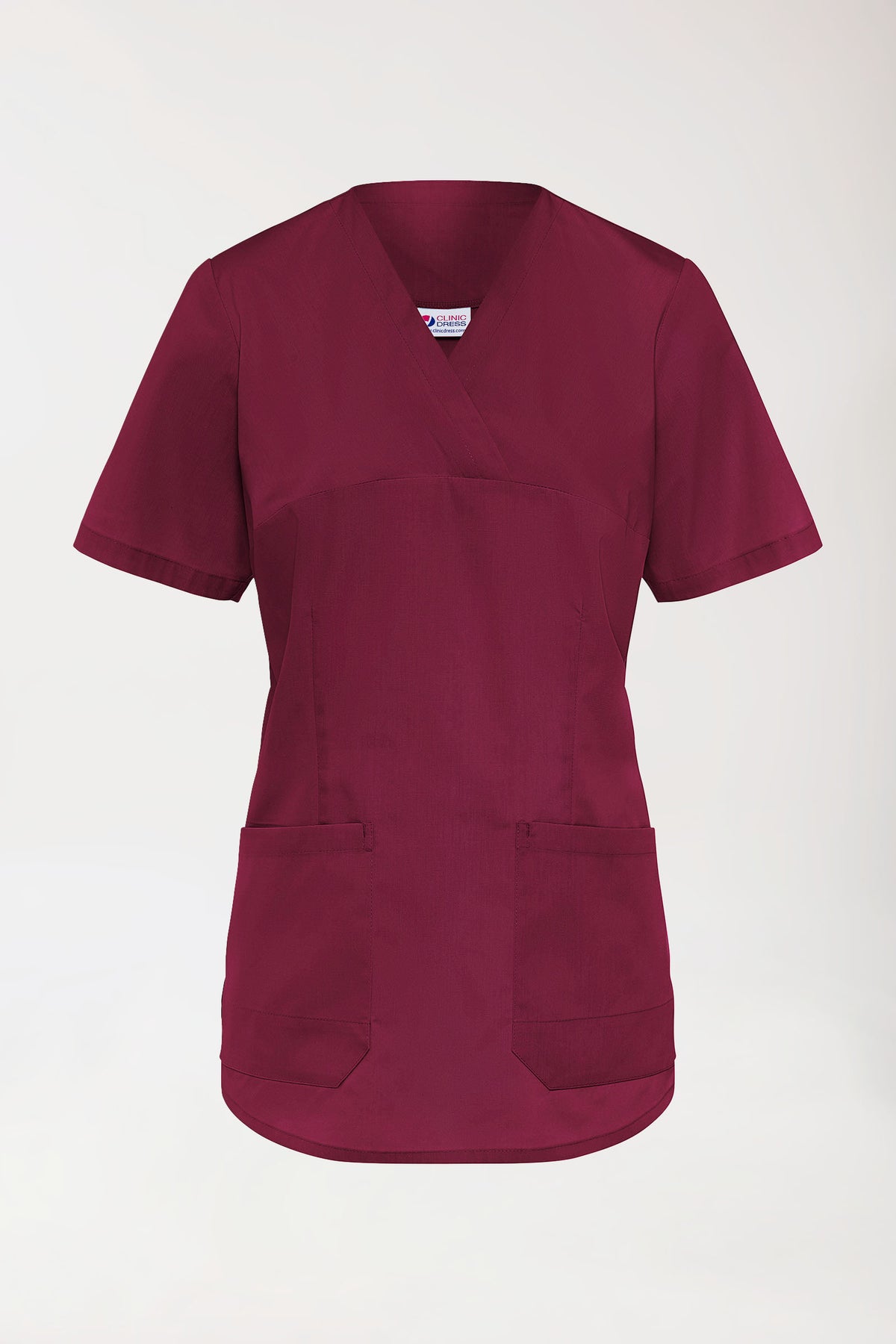 Stretch Schlupfkasack Damen - V-Ausschnitt bordeaux