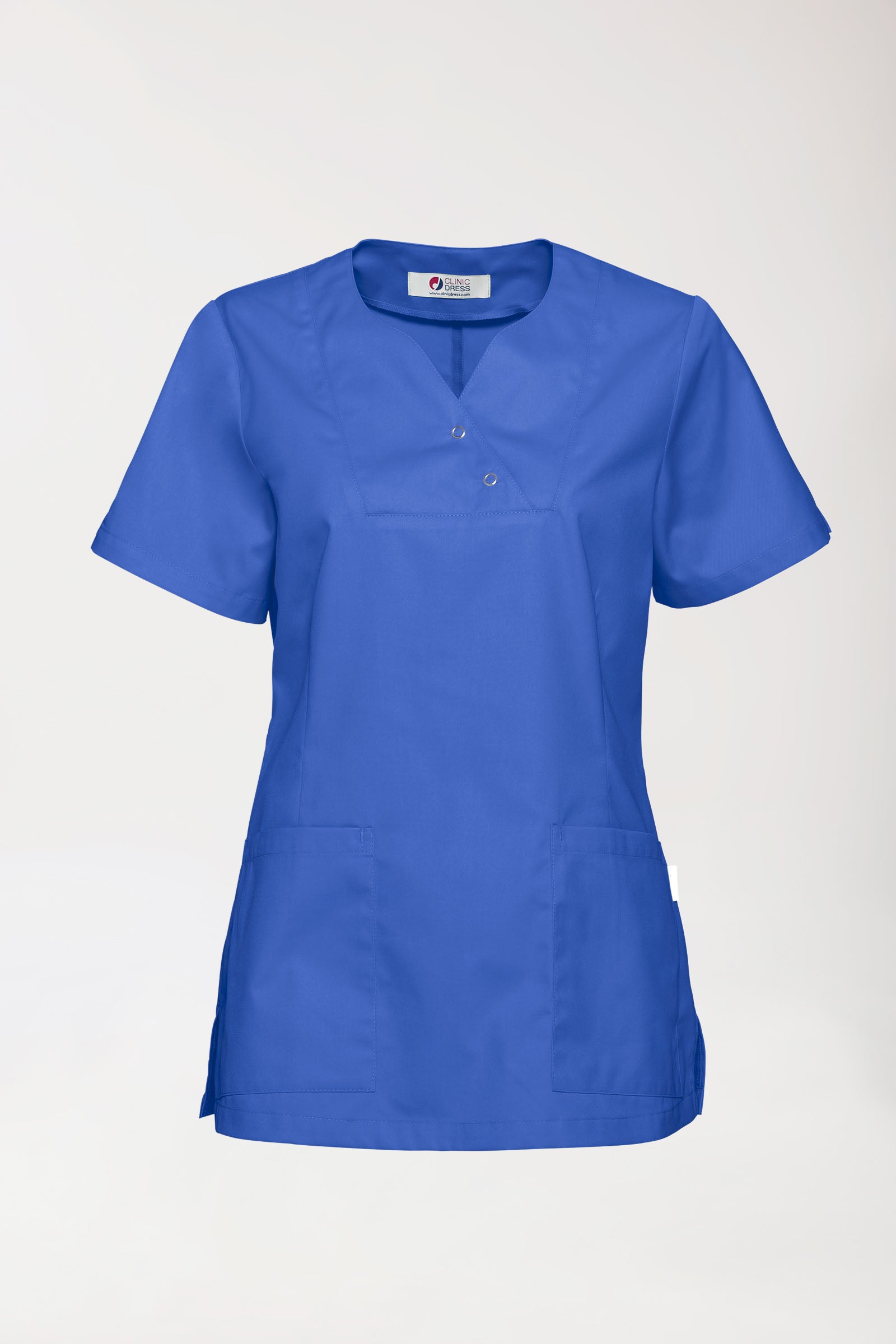 CORE Schlupfkasack Damen curved fit - mit Druckknöpfen königsblau, Vue de face 