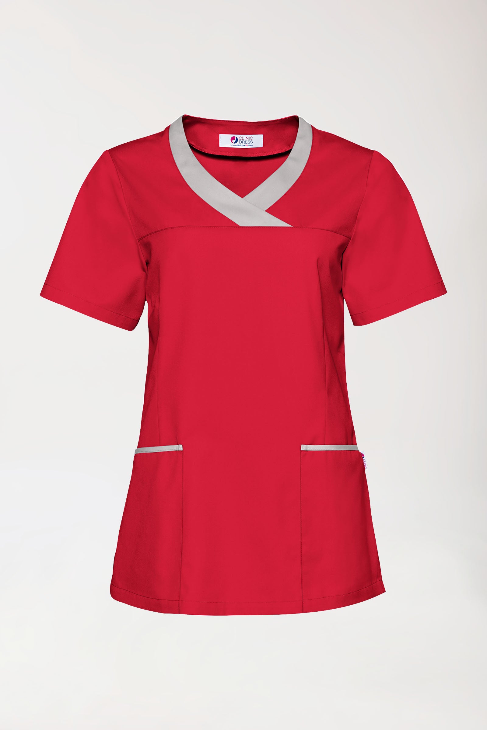 CORE Schlupfkasack Damen rot/grau, Vorderansicht 