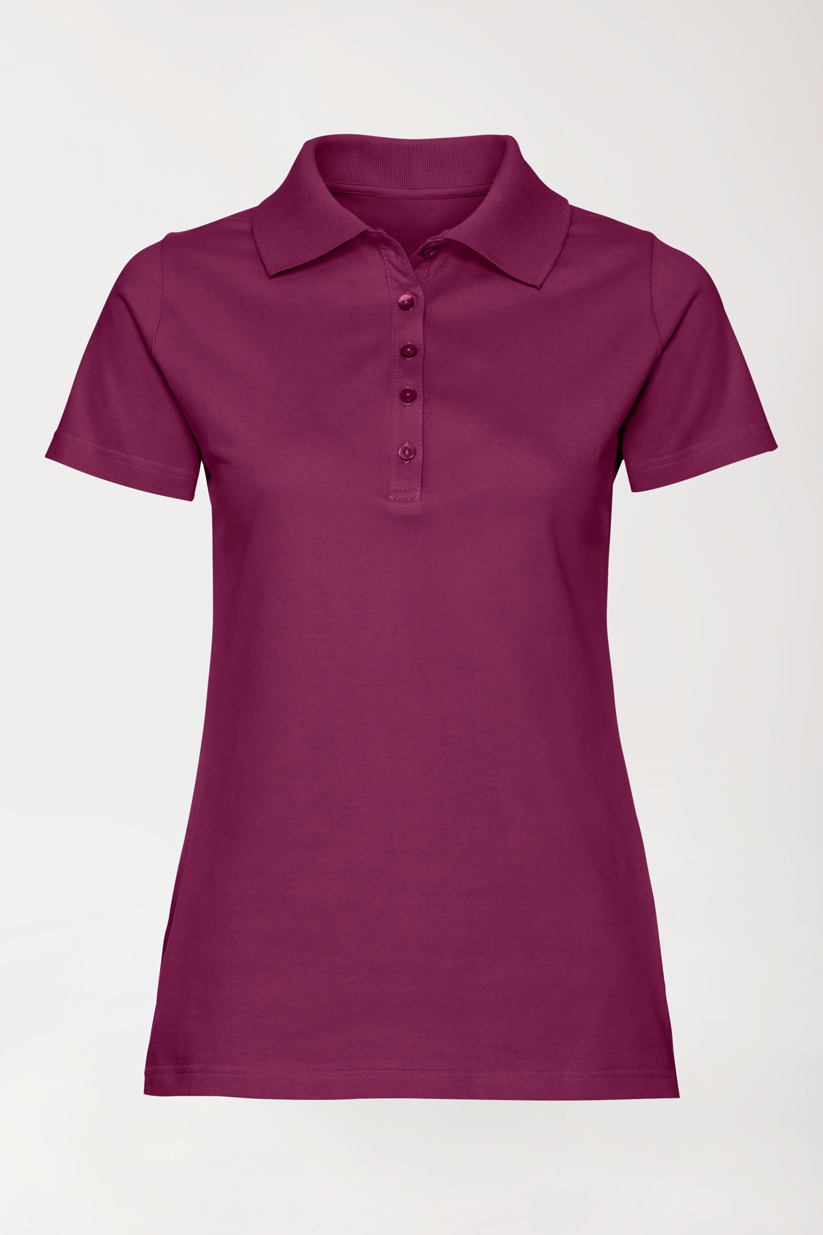 Stretch Shirt Damen - Polokragen berry, Vue de face 