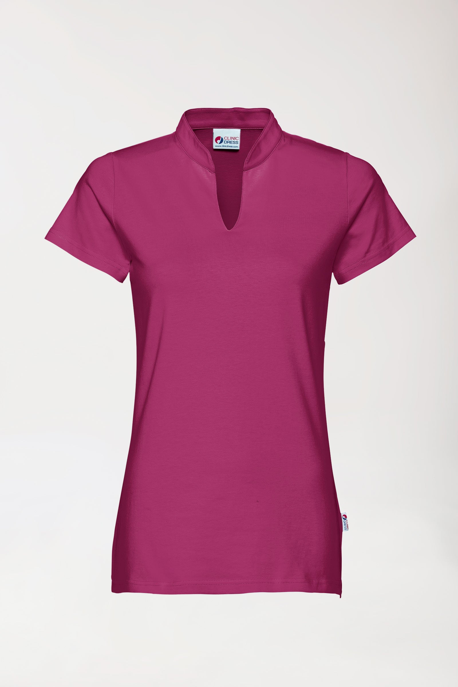 Stretch Shirt Damen - Stehkragen berry, Vue de face 
