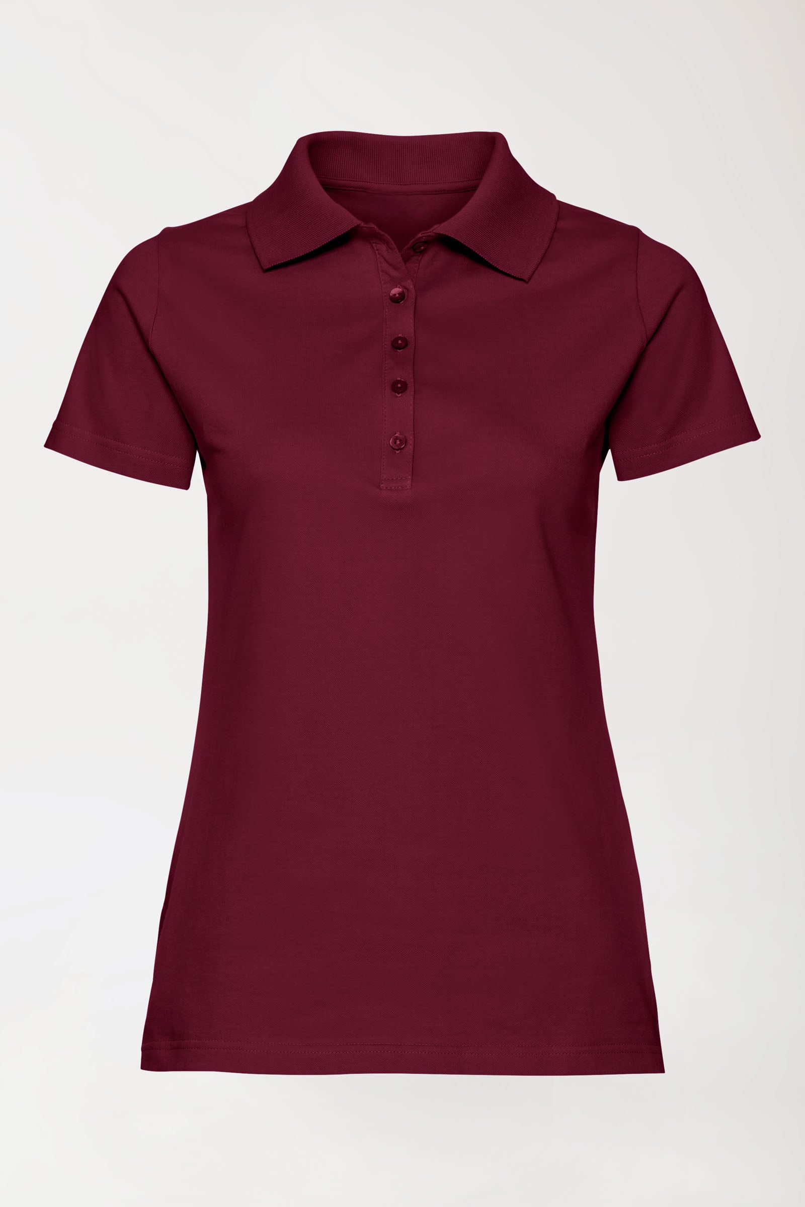 Stretch Shirt Damen - Polokragen bordeaux, Vue de face 