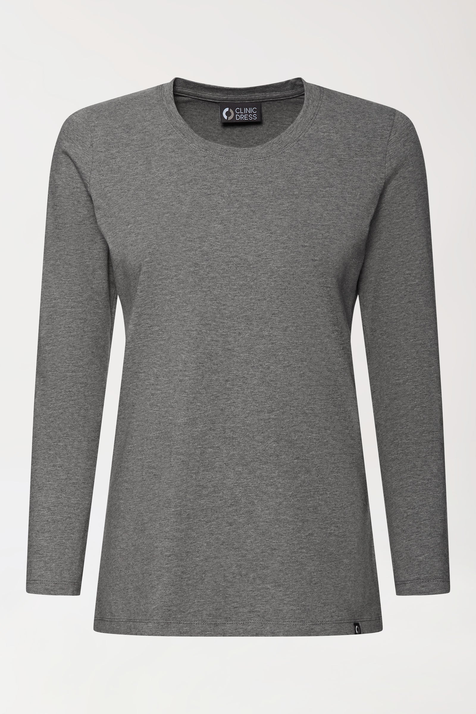 CORE Shirt Damen - 1/1 Arm dunkelgrau melange, Vorderansicht 