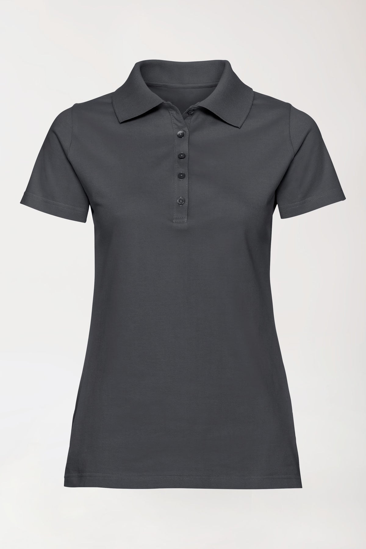 Stretch Shirt Damen - Polokragen erzgrau, Vue de face 