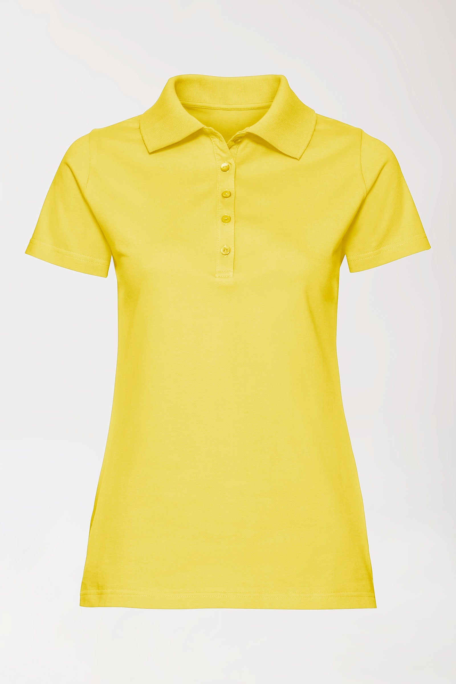 Stretch Shirt Damen - Polokragen gelb, Vue de face 